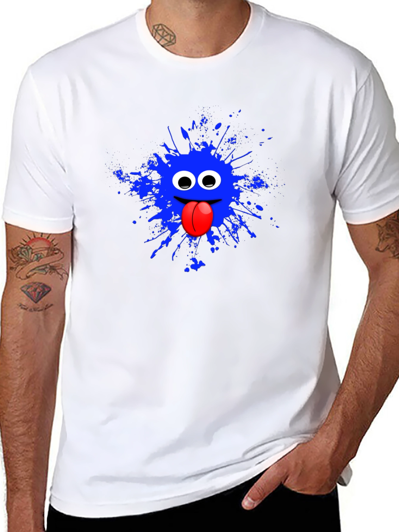 Funky Blue Monster Graphic T-Shirt - Quirky Fashion