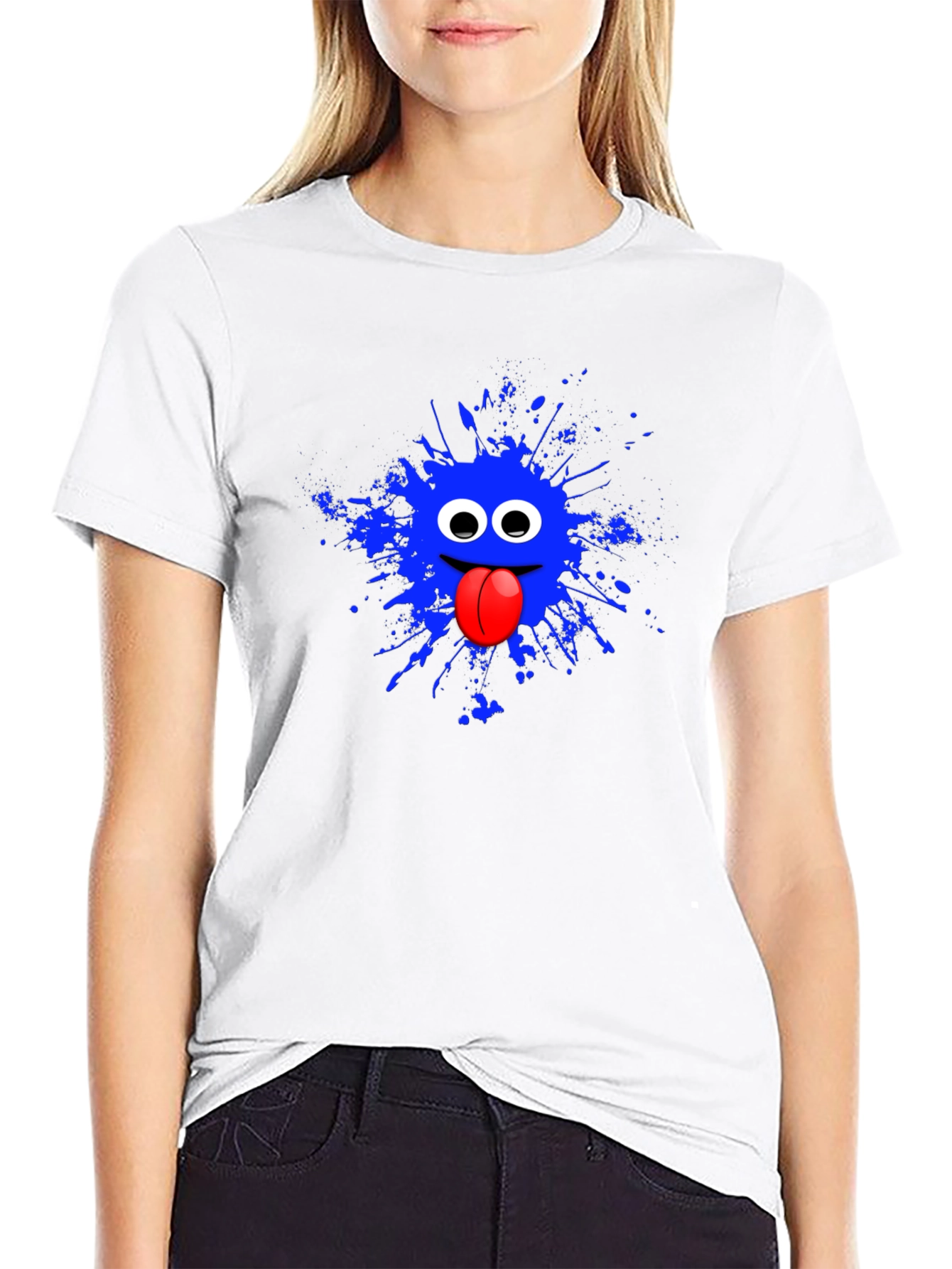 Funky Blue Monster Graphic T-Shirt - Quirky Fashion