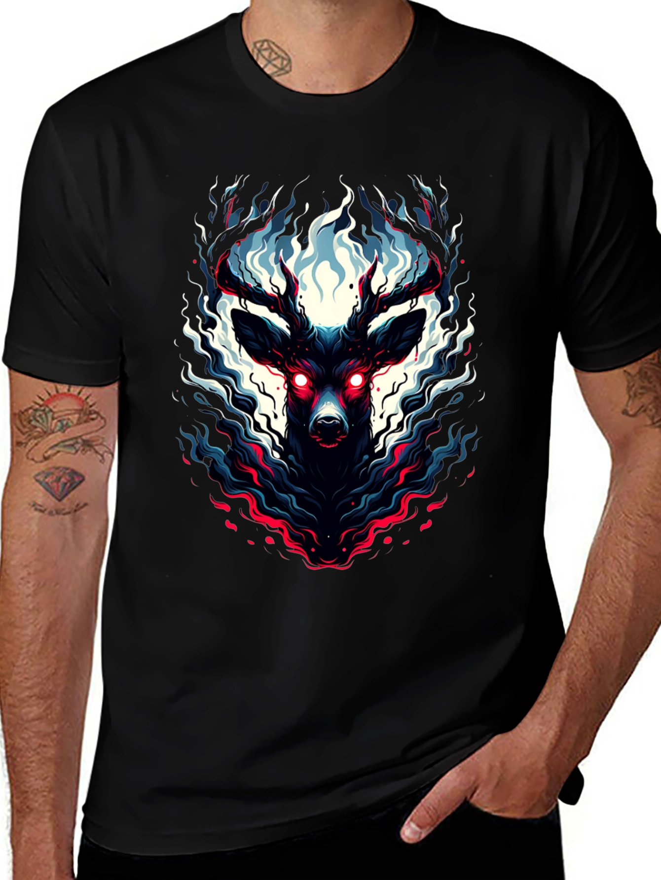 Mystic Deer Graphic Tee - Black T-Shirt
