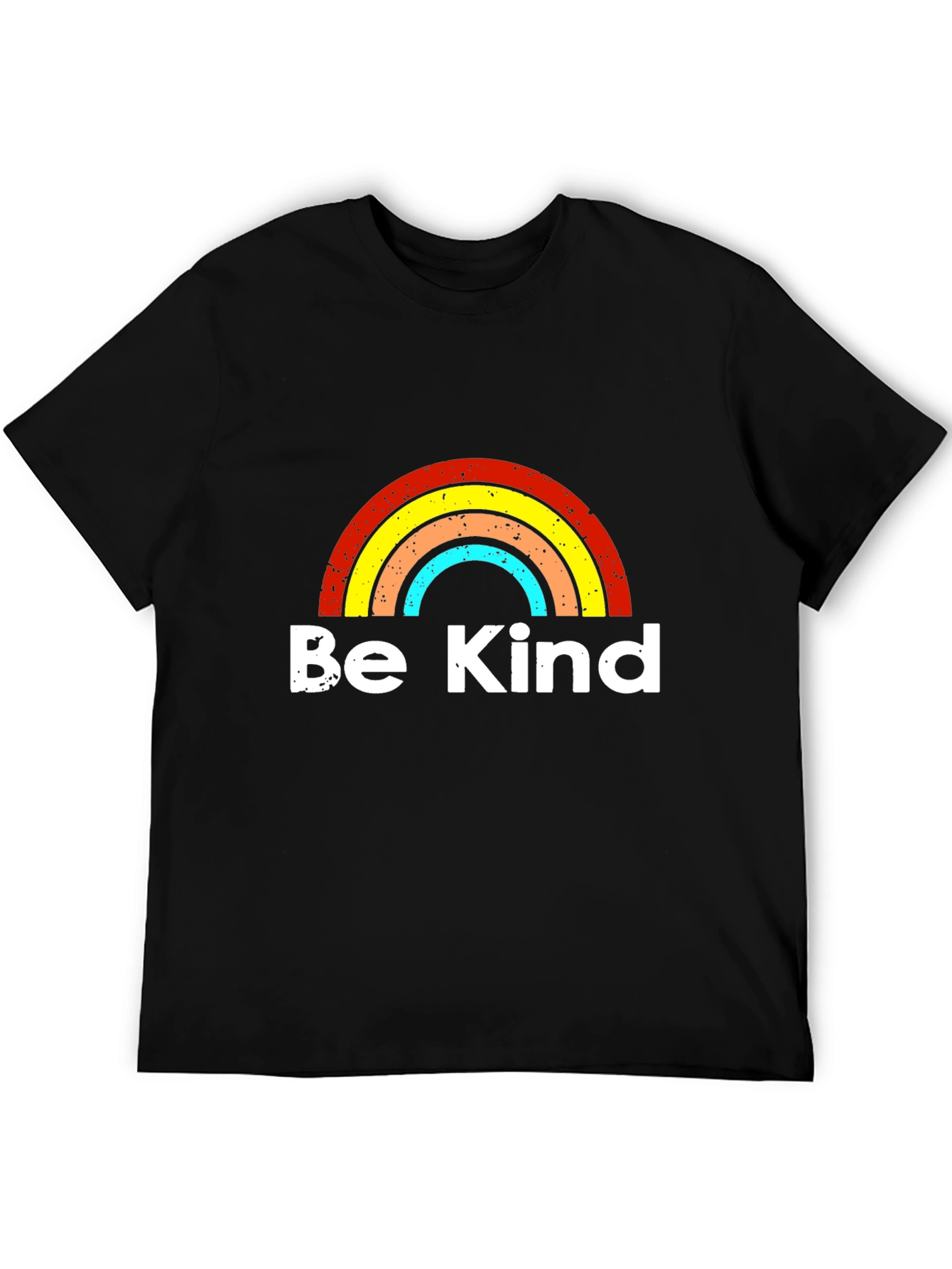 Be Kind Rainbow Graphic T-Shirt - Black