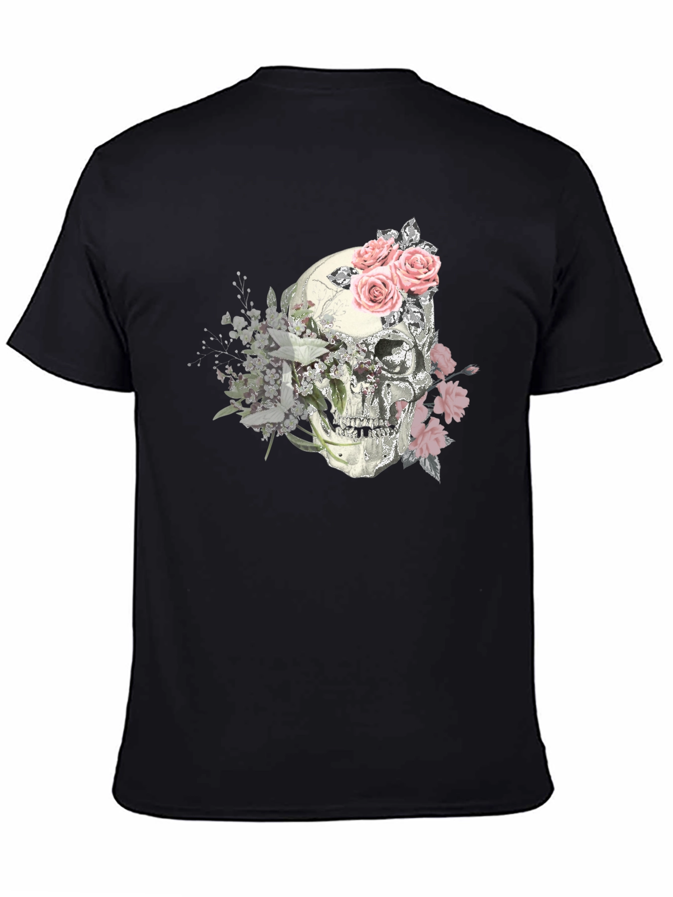 Floral Skull Graphic Tee - Stylish Mens T-Shirt