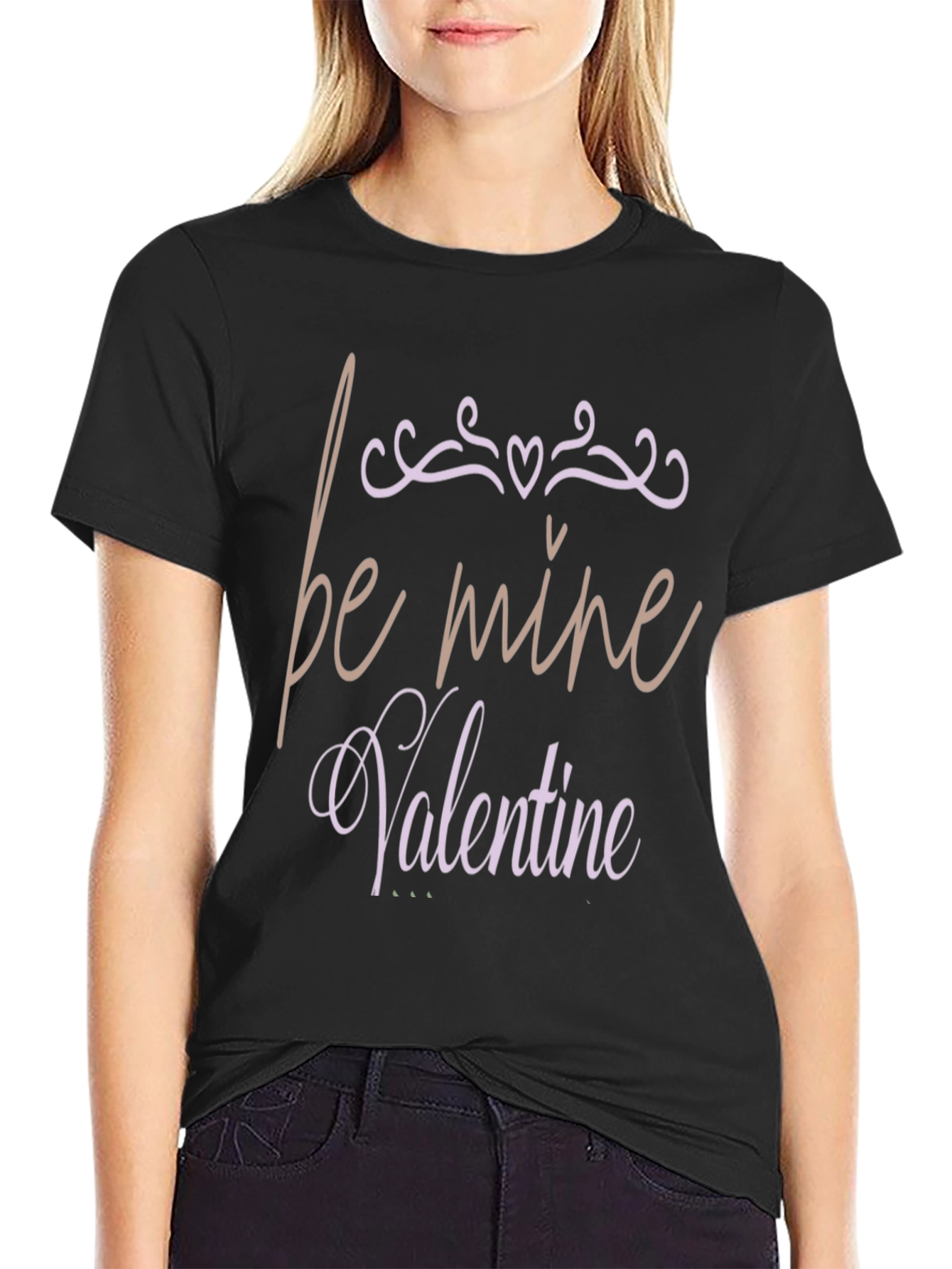 Be Mine Valentine Graphic T-Shirt - Black