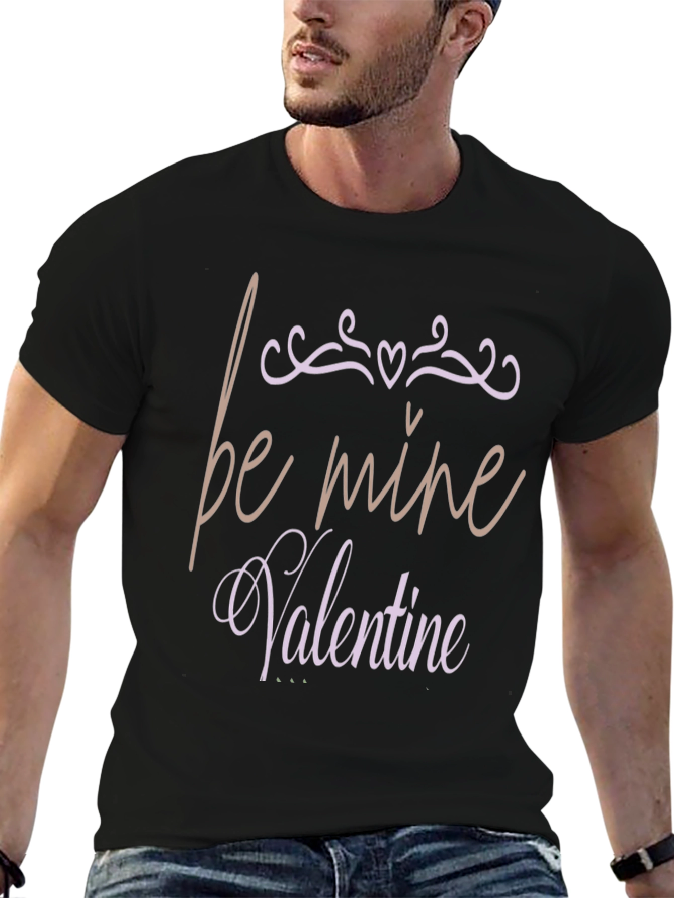 Be Mine Valentine Graphic T-Shirt - Black