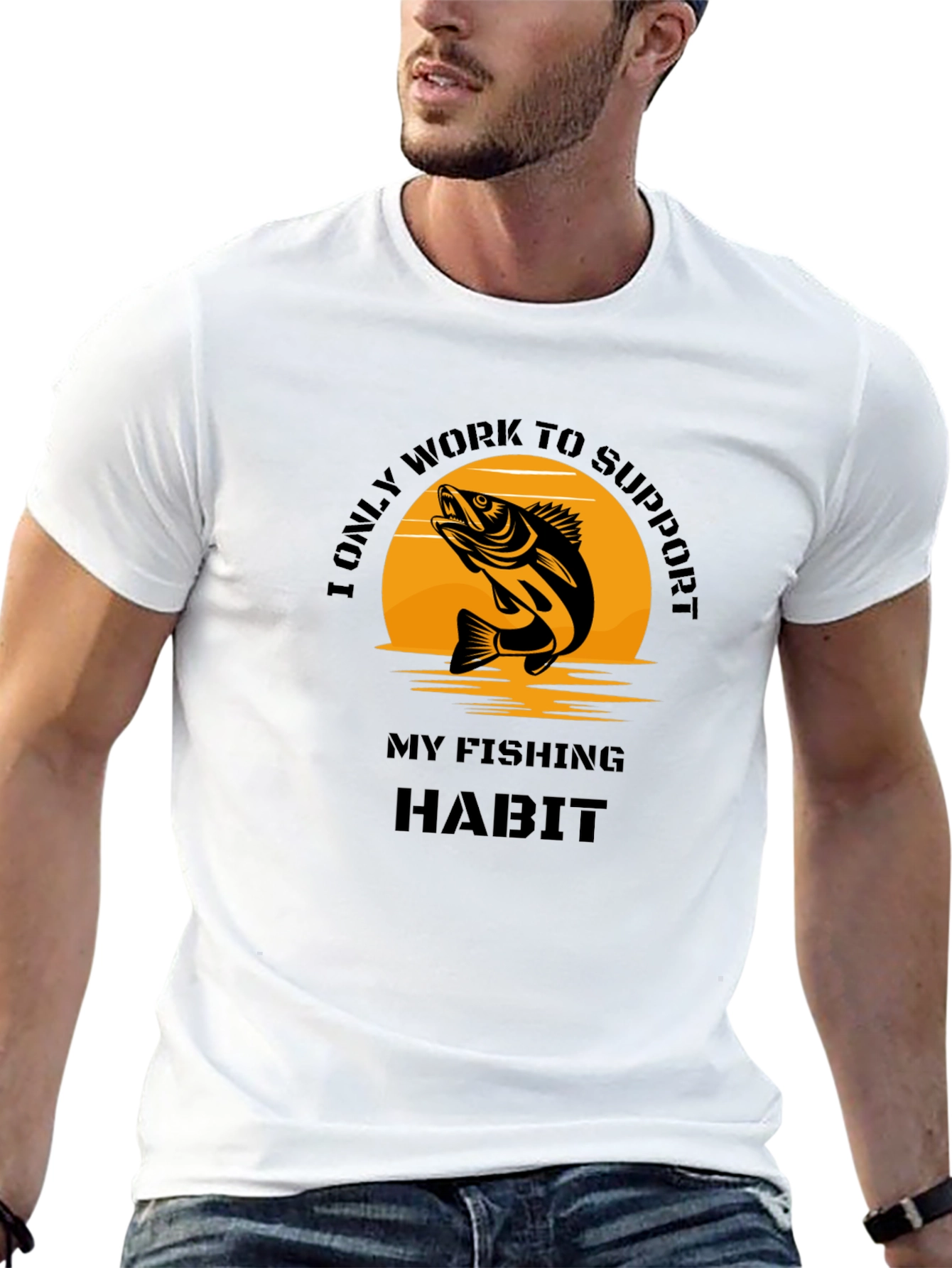 Fishing Habit Graphic Tee - Black