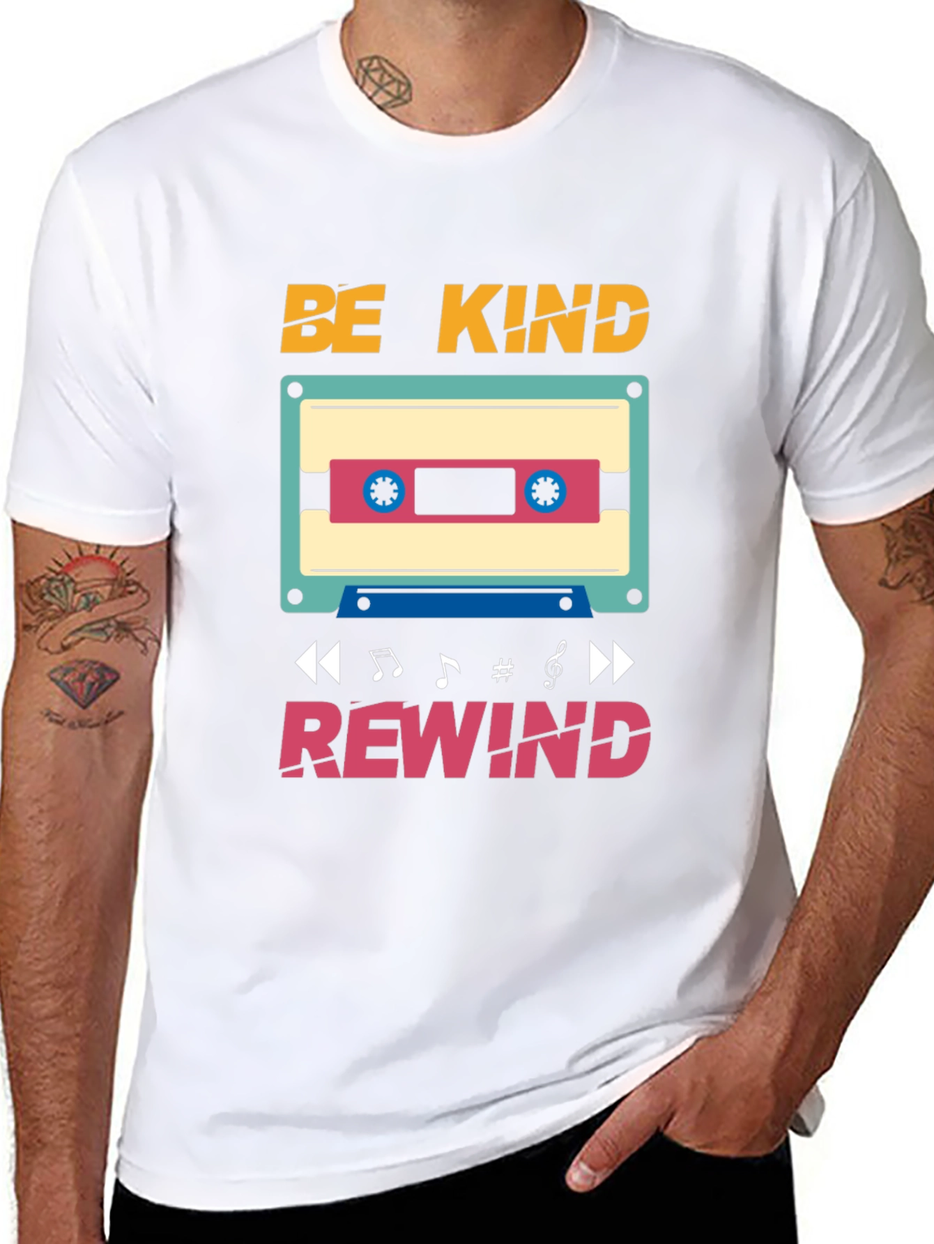 Be Kind Rewind T-Shirt - Retro Cassette Design