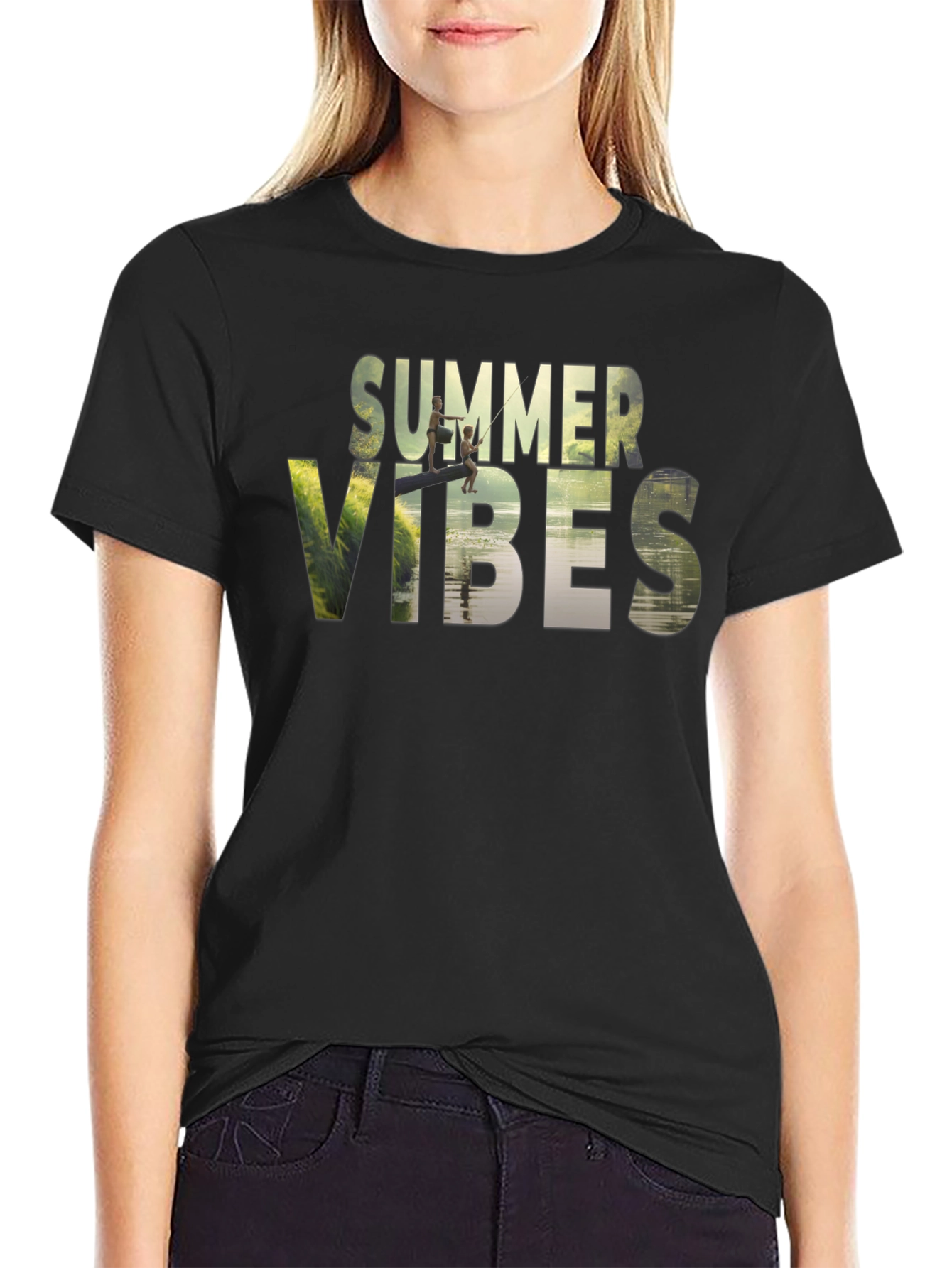Summer Vibes Graphic T-Shirt - Black