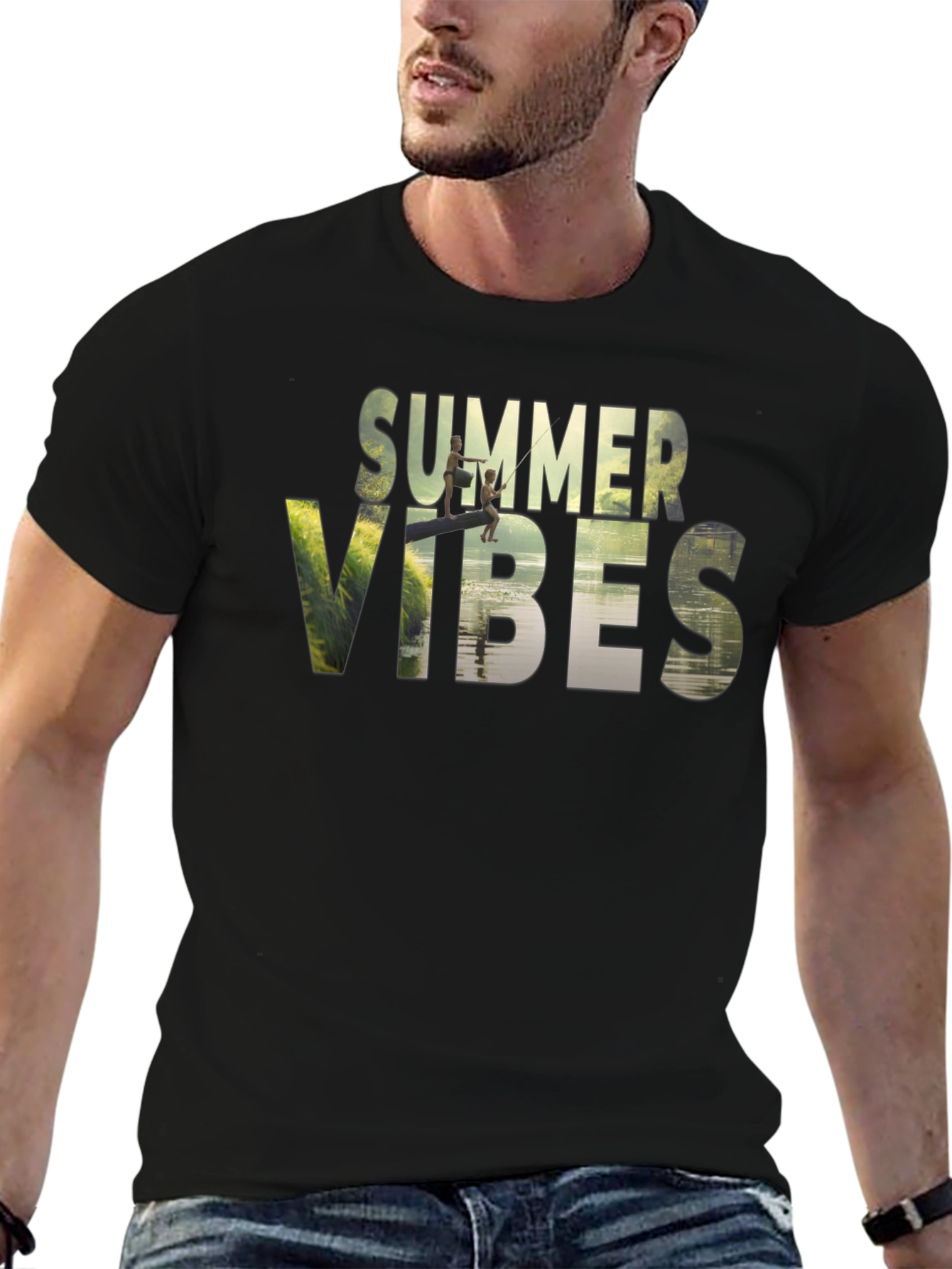 Summer Vibes Graphic T-Shirt - Black