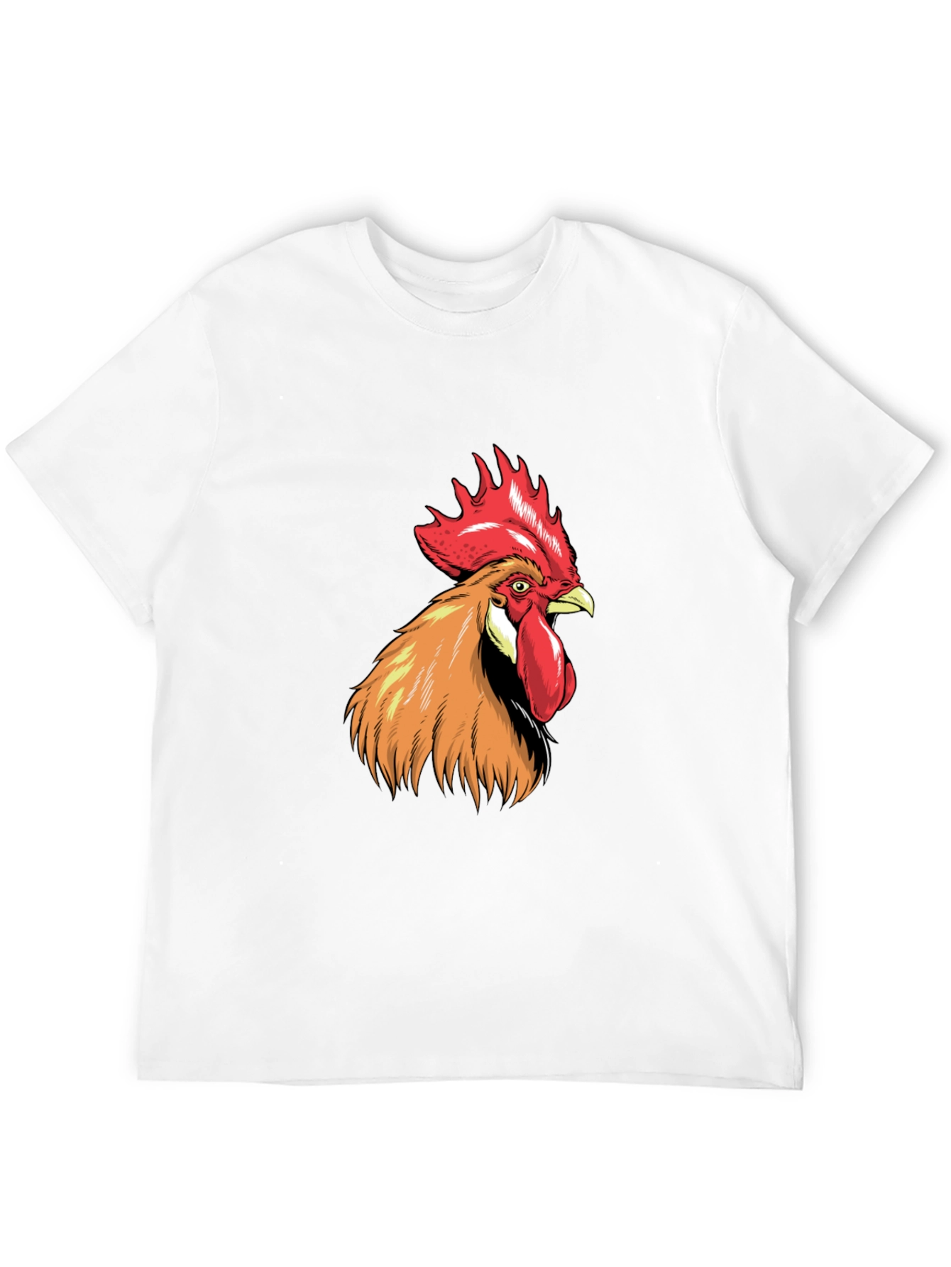 Rooster Graphic Tee - Bold Black Cotton T-Shirt