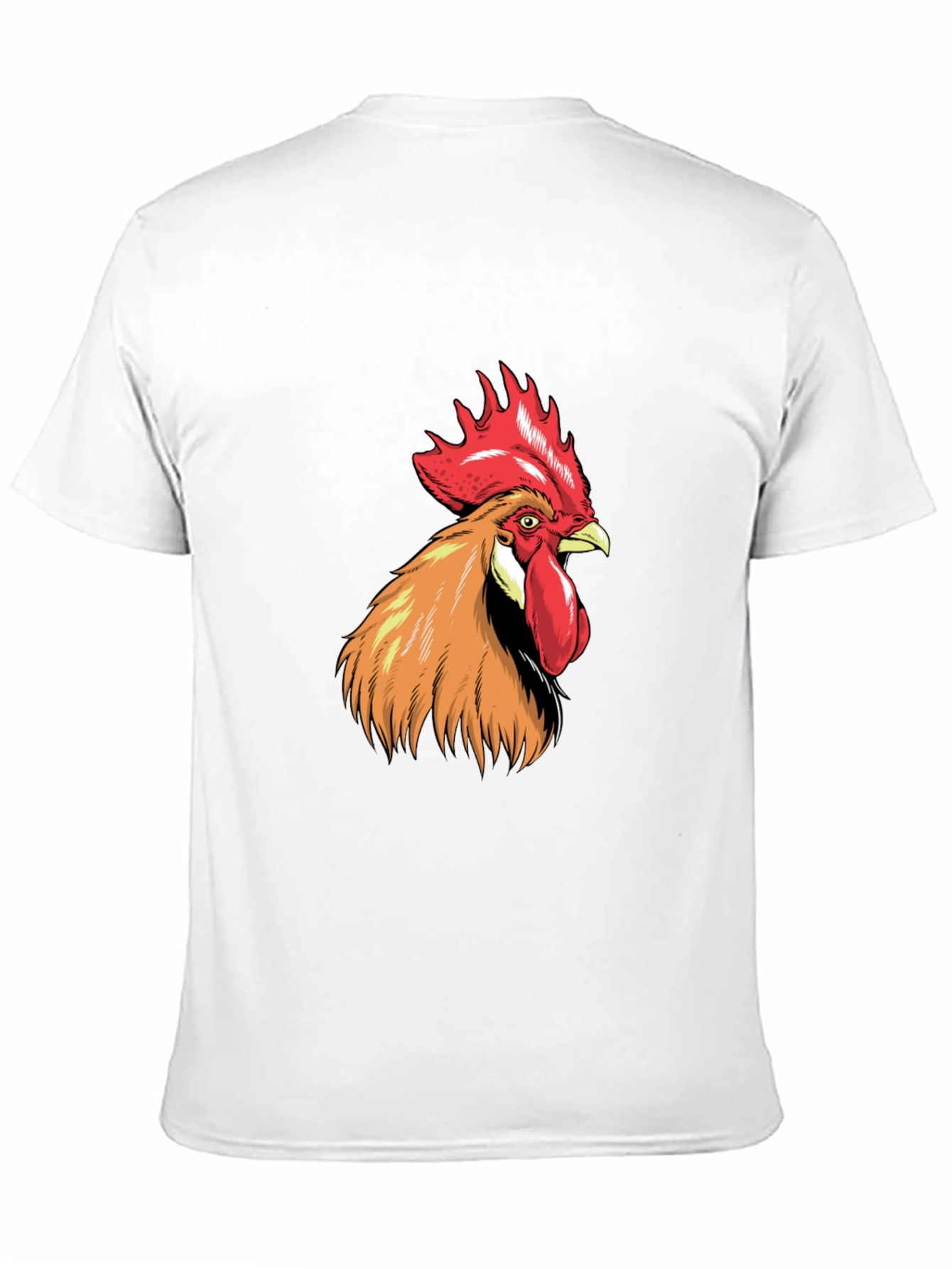 Rooster Graphic Tee - Bold Black Cotton T-Shirt