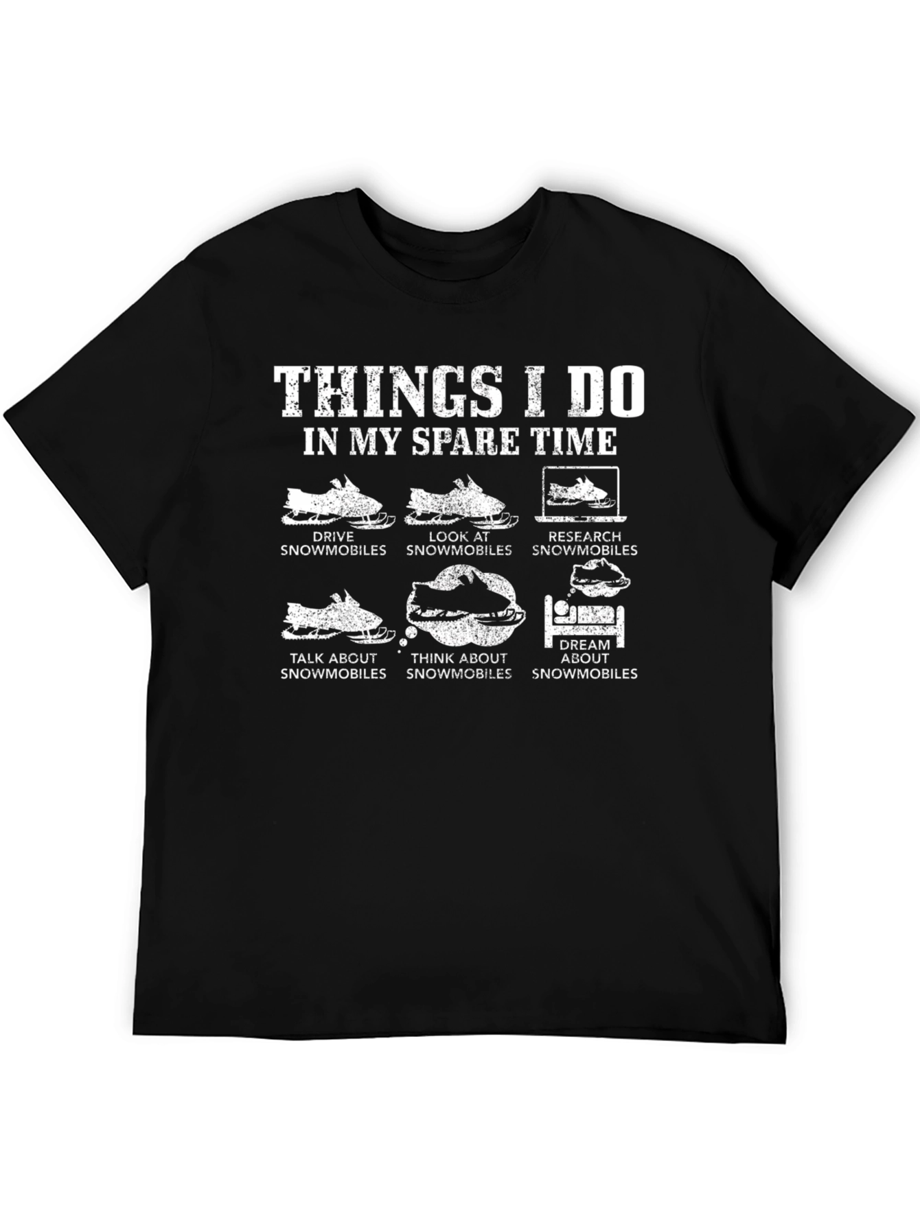 Snowmobile Spare Time T-Shirt - Black