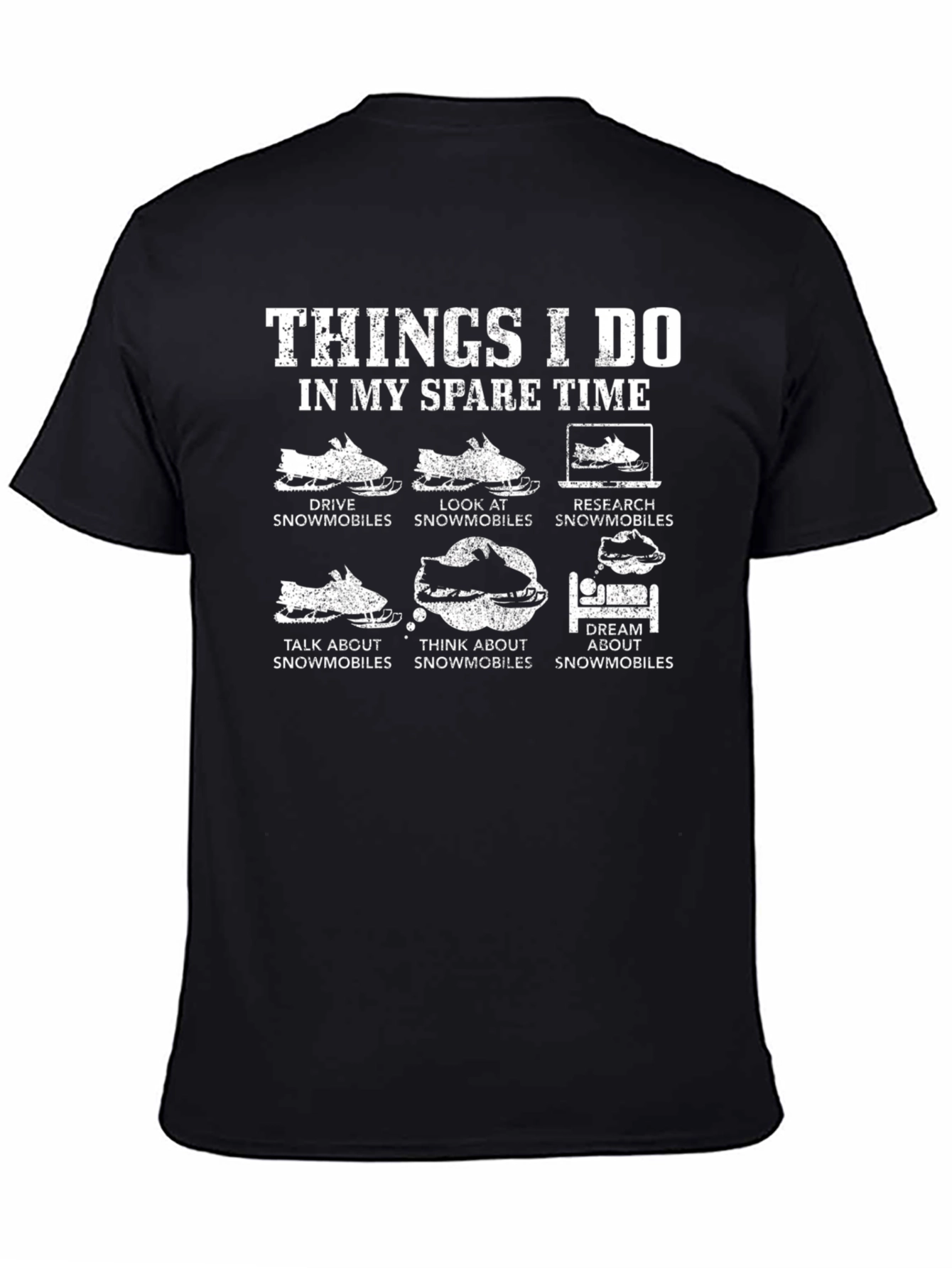 Snowmobile Spare Time T-Shirt - Black