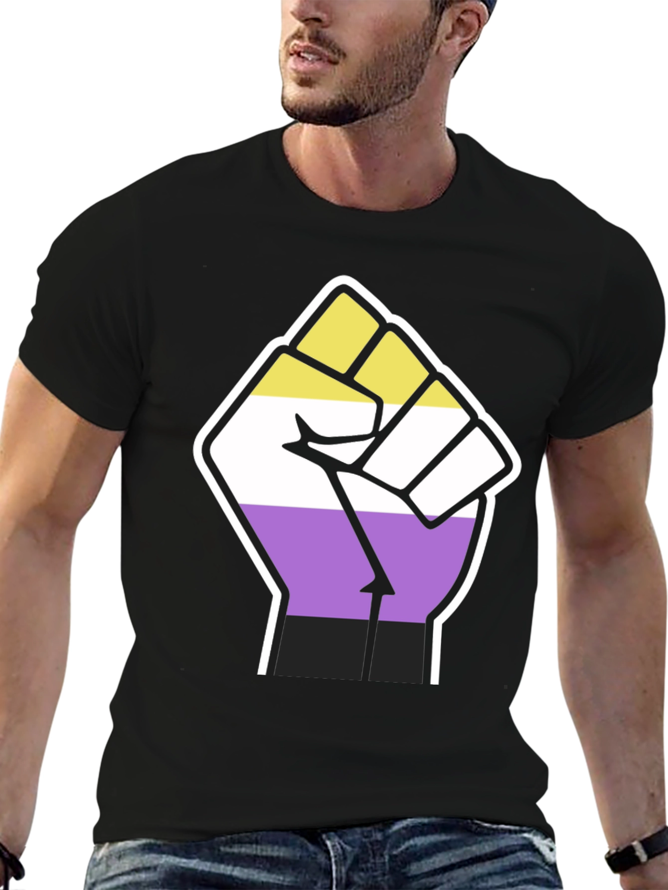 Nonbinary Pride Fist Graphic T-Shirt