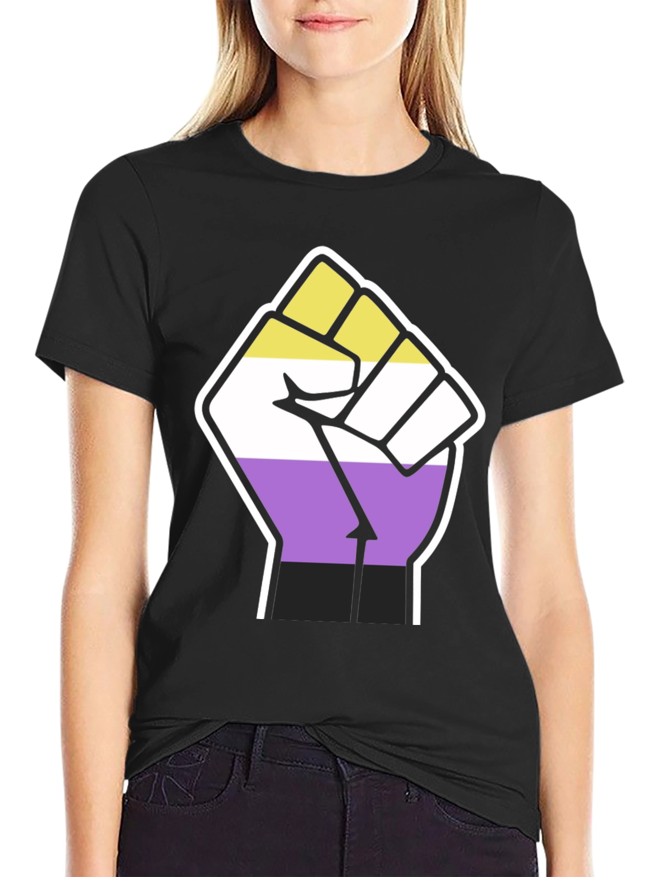 Nonbinary Pride Fist Graphic T-Shirt