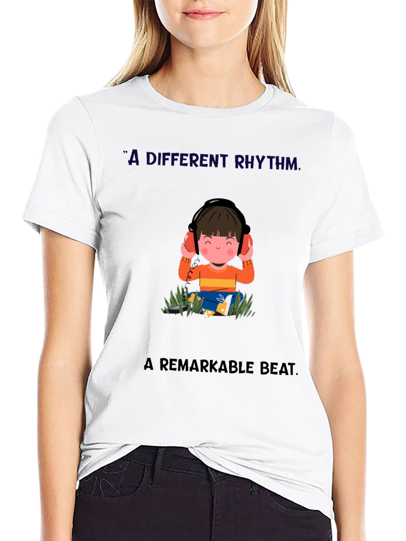 Boy with Headphones Graphic T-Shirt - Unique Design