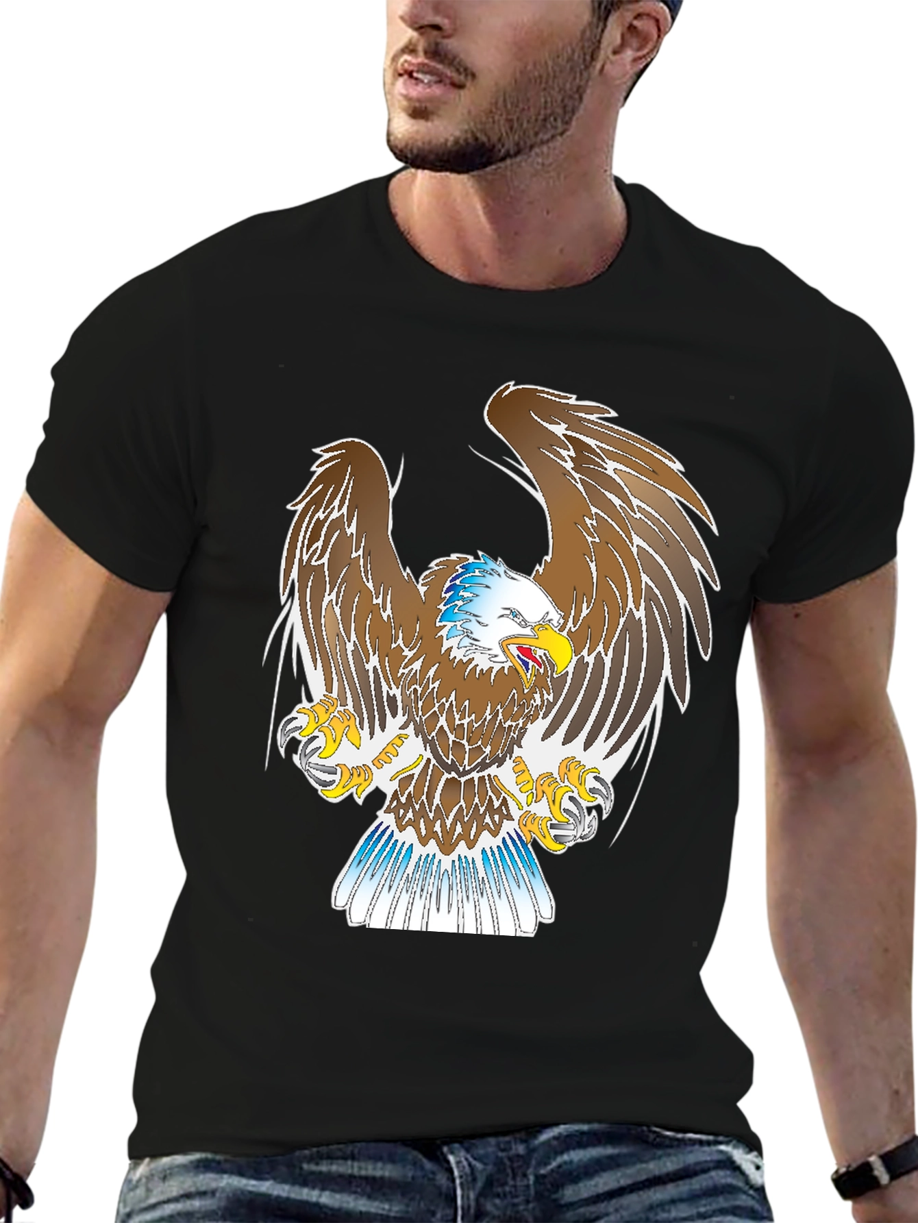Bold Eagle Graphic Black T-Shirt