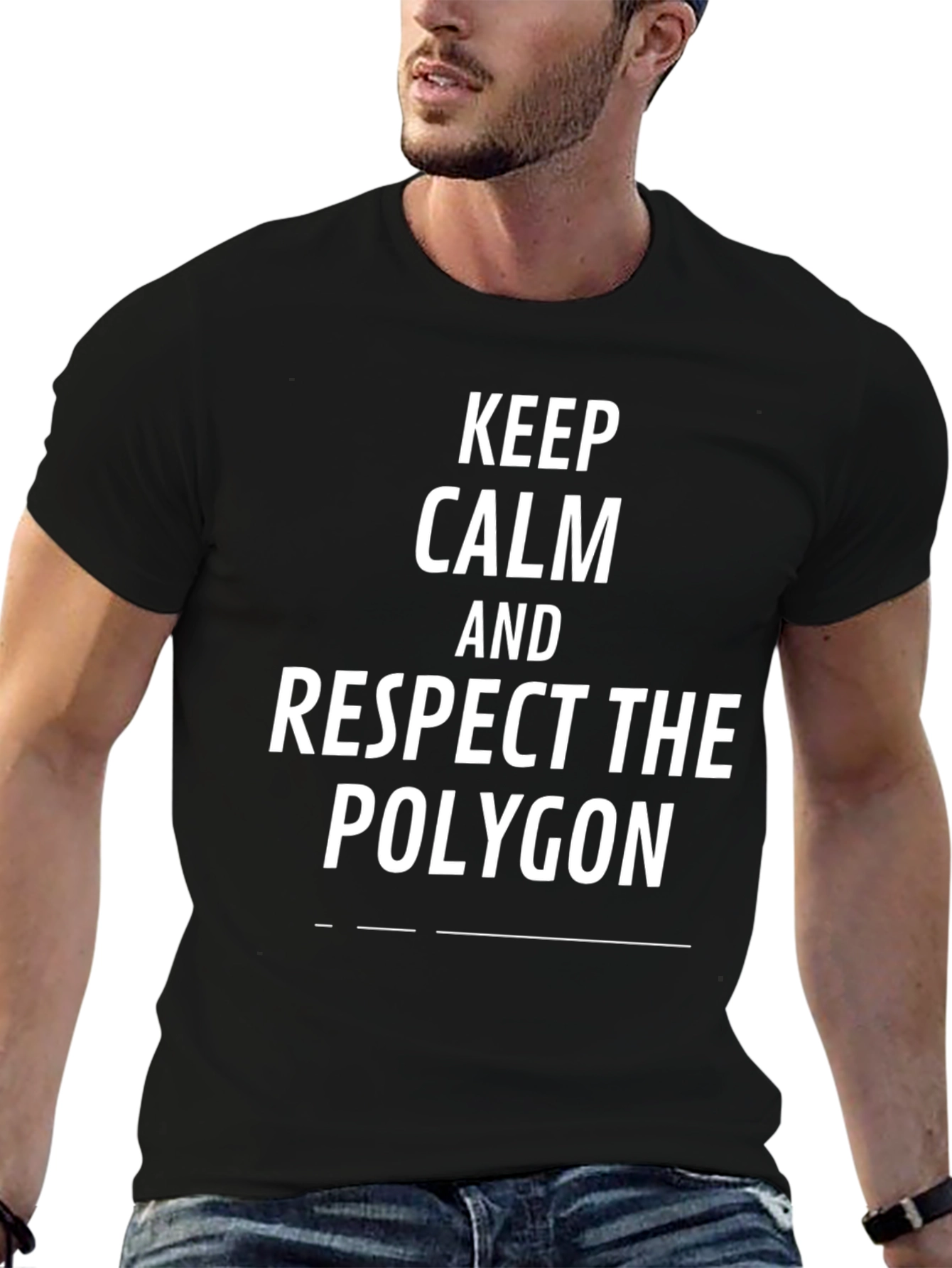 Keep Calm Respect the Polygon Black T-Shirt