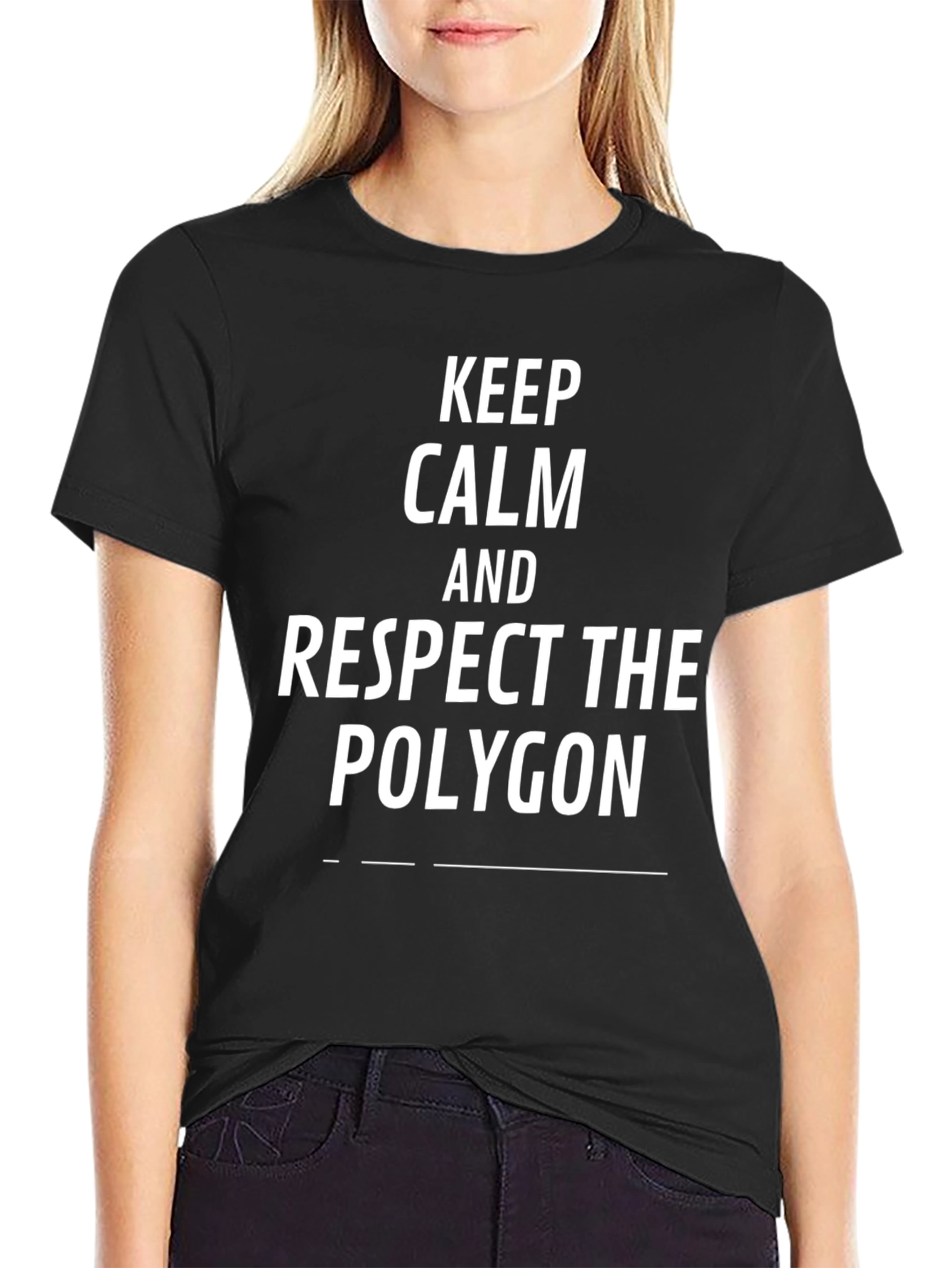 Keep Calm Respect the Polygon Black T-Shirt