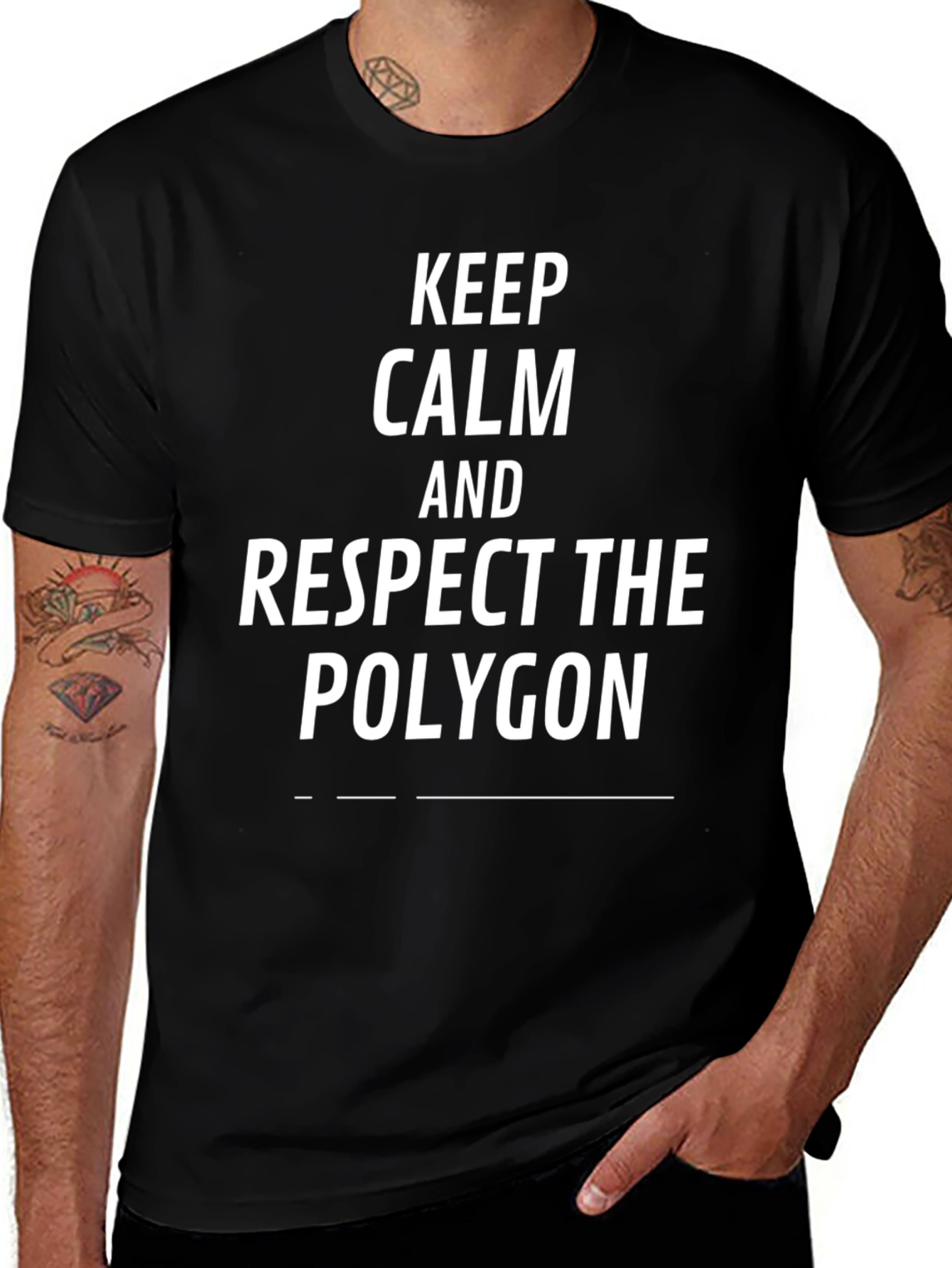 Keep Calm Respect the Polygon Black T-Shirt
