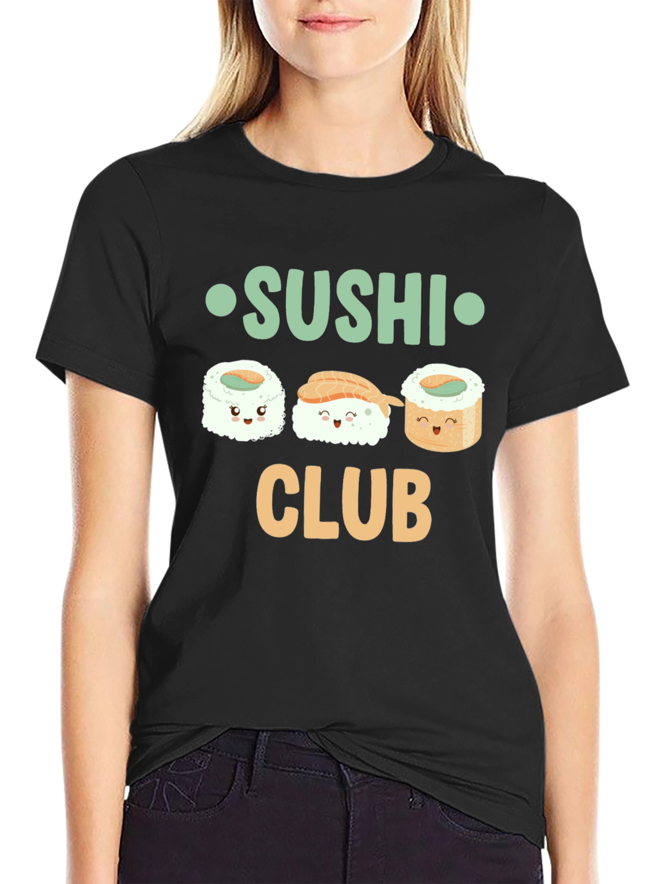 Sushi Club T-Shirt - Cute Cartoon Sushi Graphic Tee