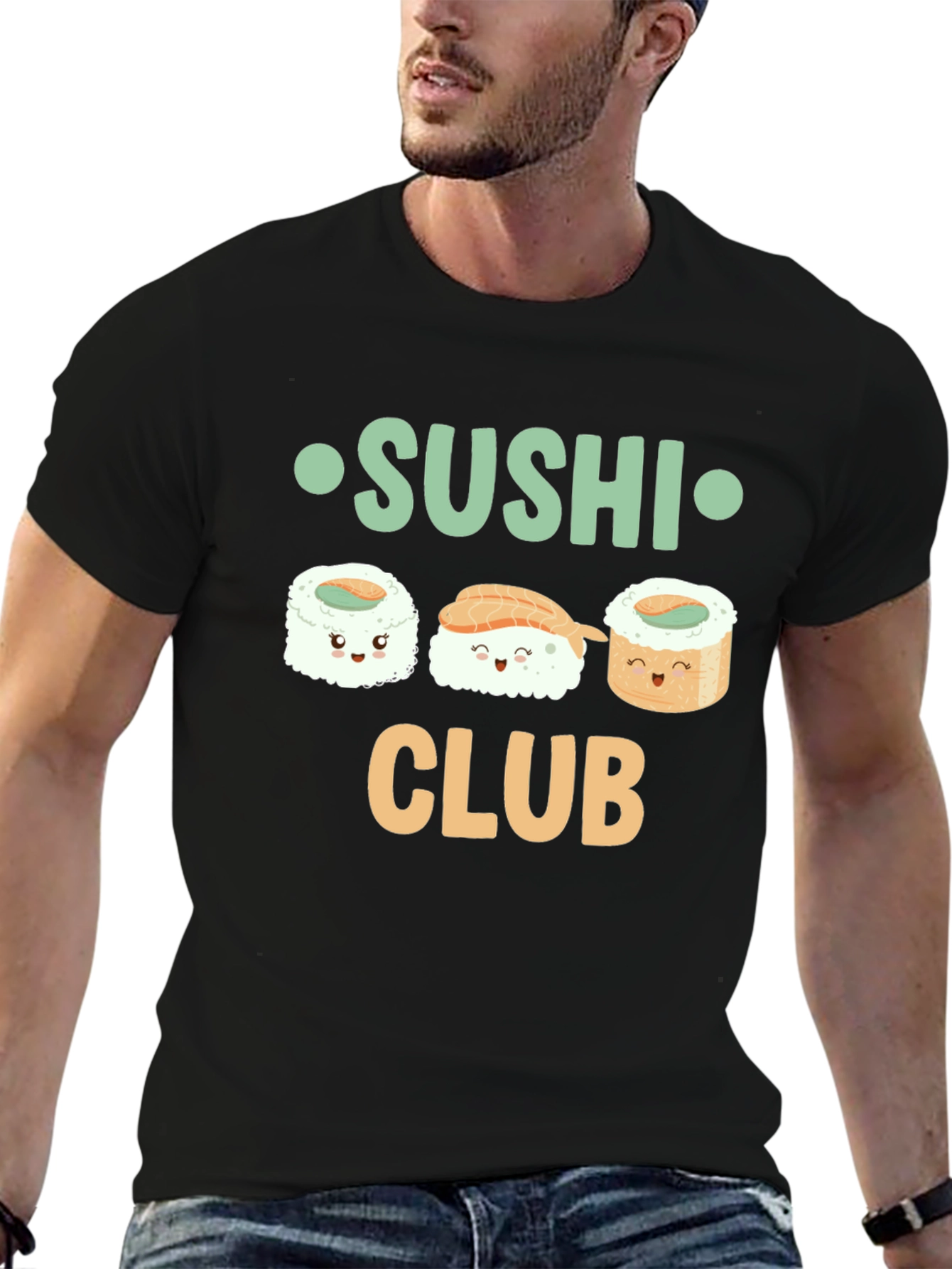 Sushi Club T-Shirt - Cute Cartoon Sushi Graphic Tee