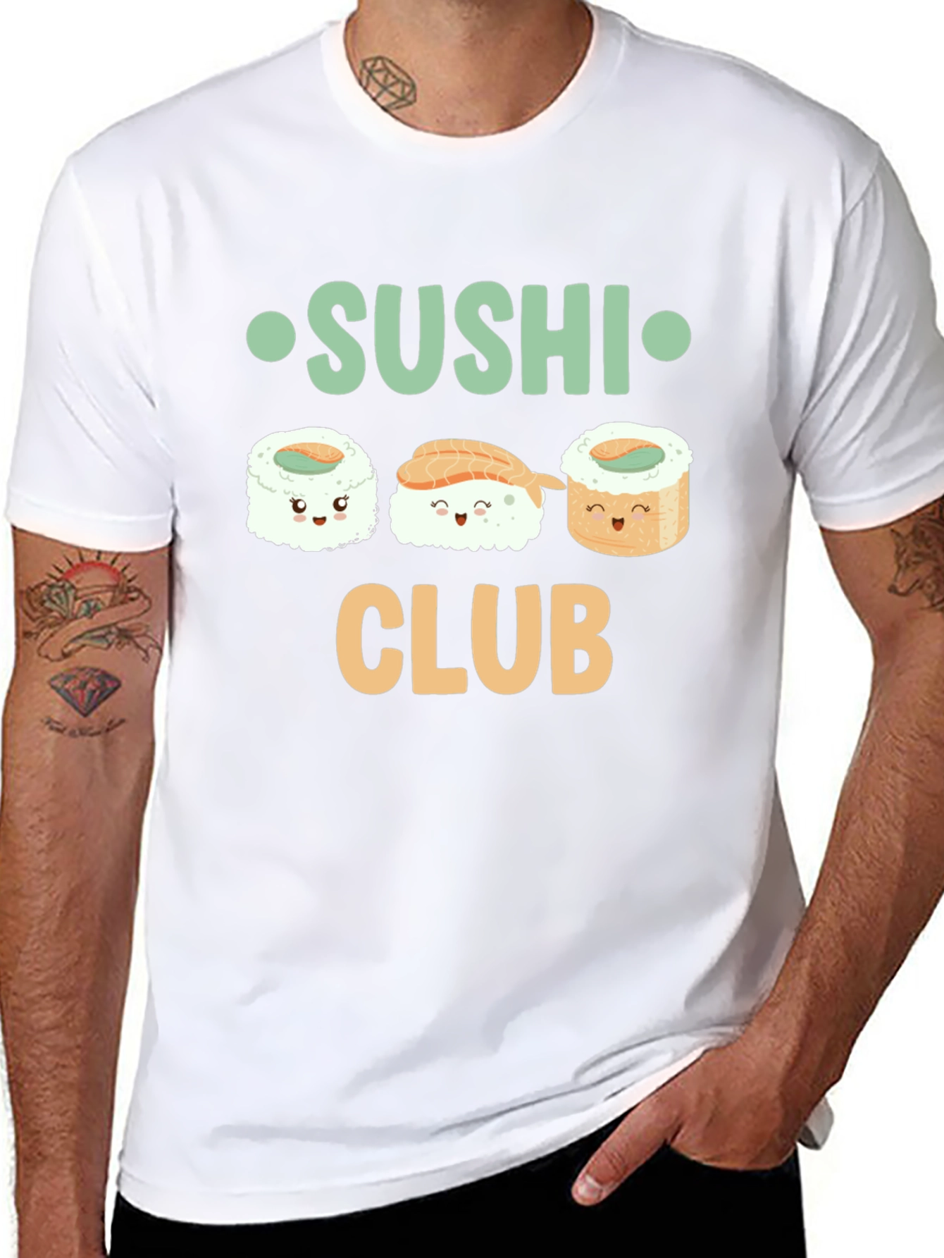 Sushi Club T-Shirt - Cute Cartoon Sushi Graphic Tee
