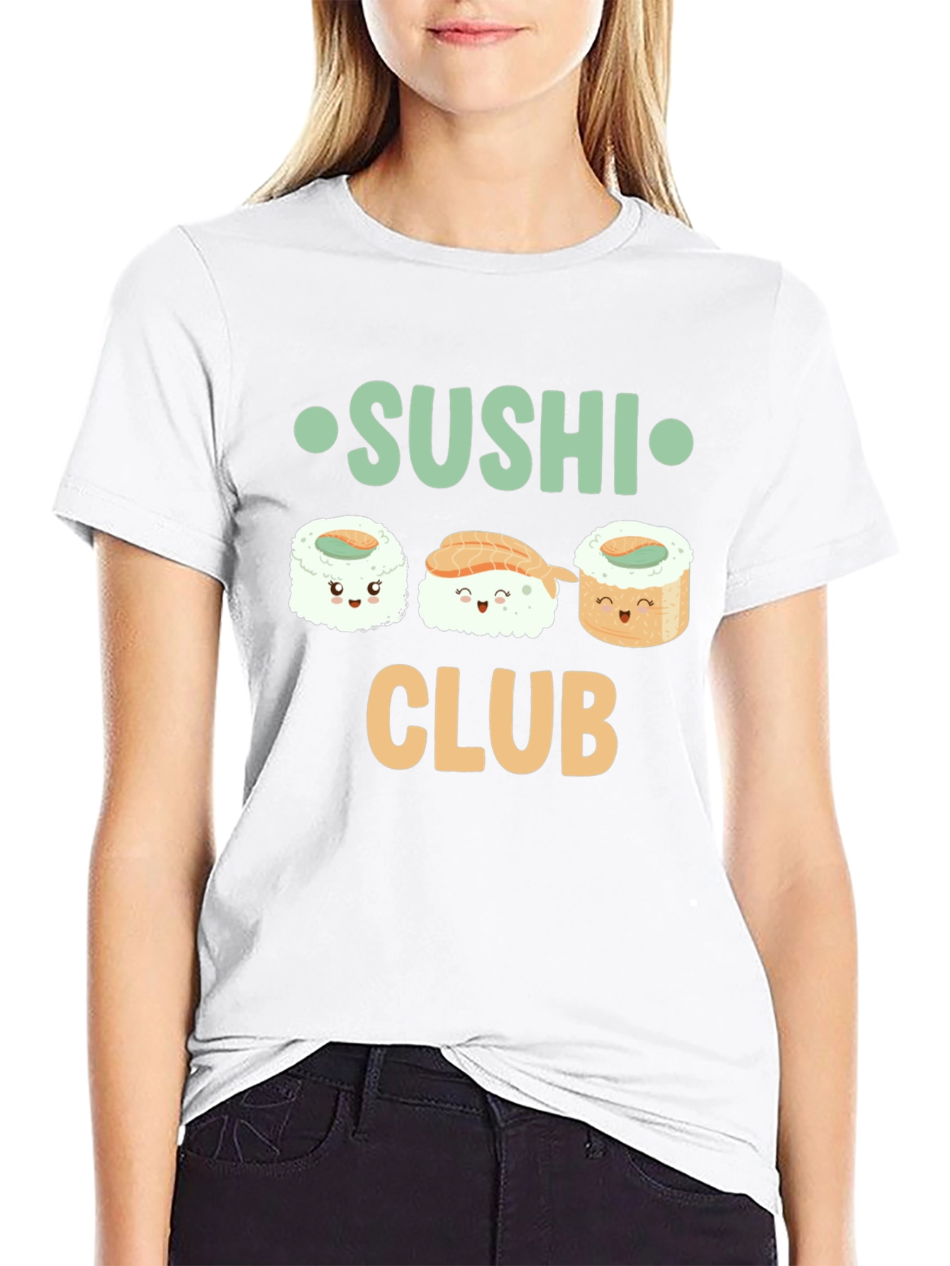 Sushi Club T-Shirt - Cute Cartoon Sushi Graphic Tee