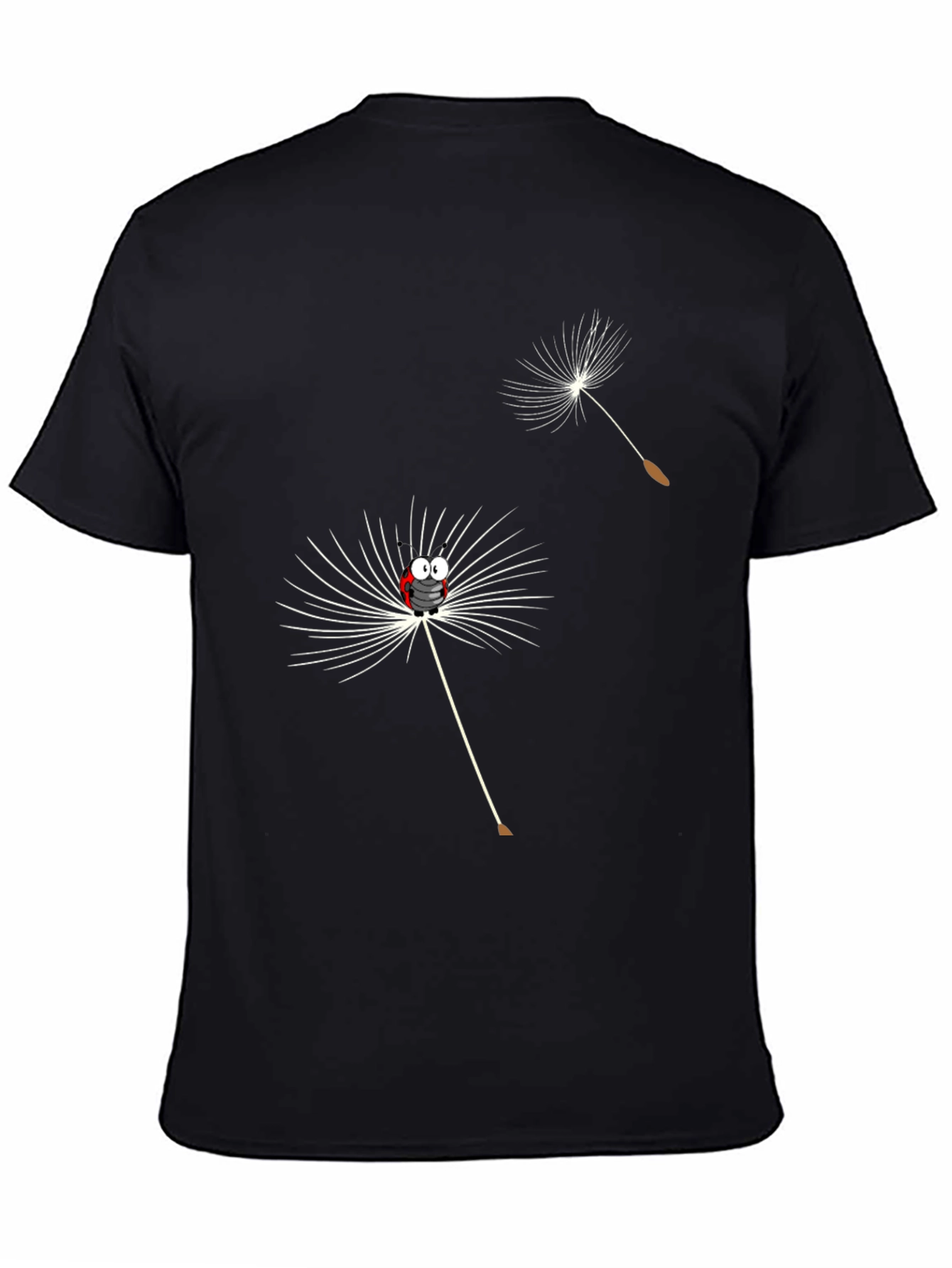 Dandelion Cartoon Graphic Black T-Shirt