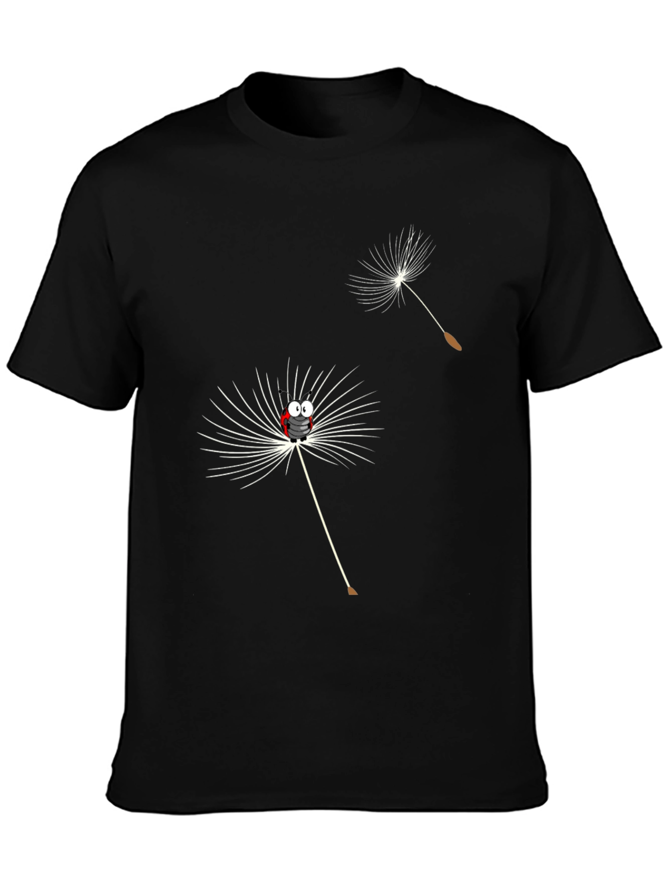 Dandelion Cartoon Graphic Black T-Shirt