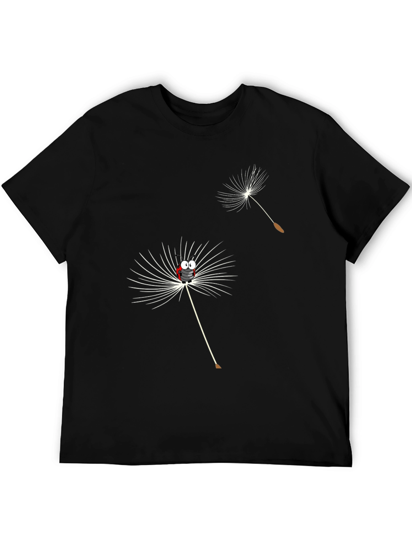 Dandelion Cartoon Graphic Black T-Shirt