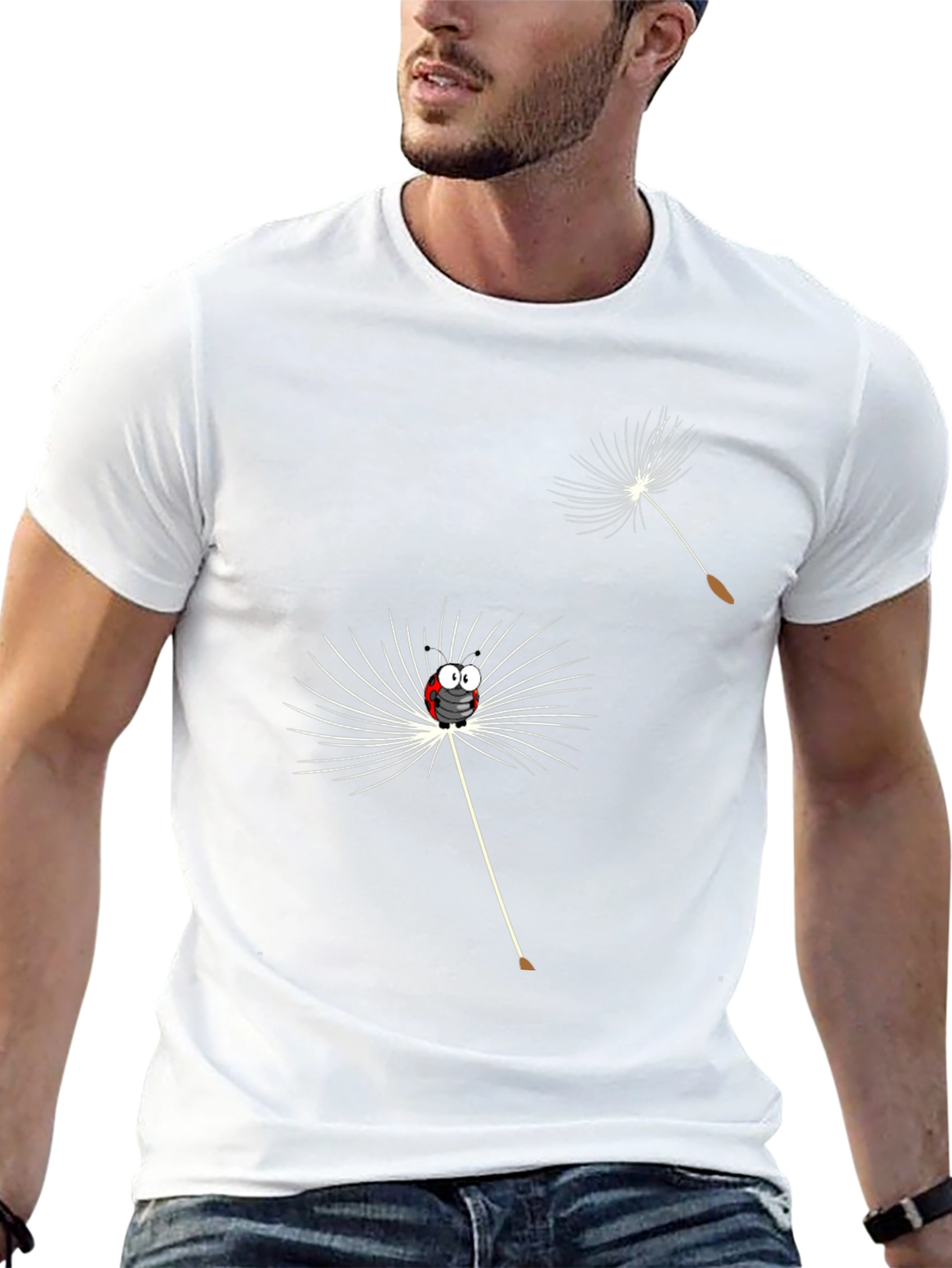 Dandelion Cartoon Graphic Black T-Shirt