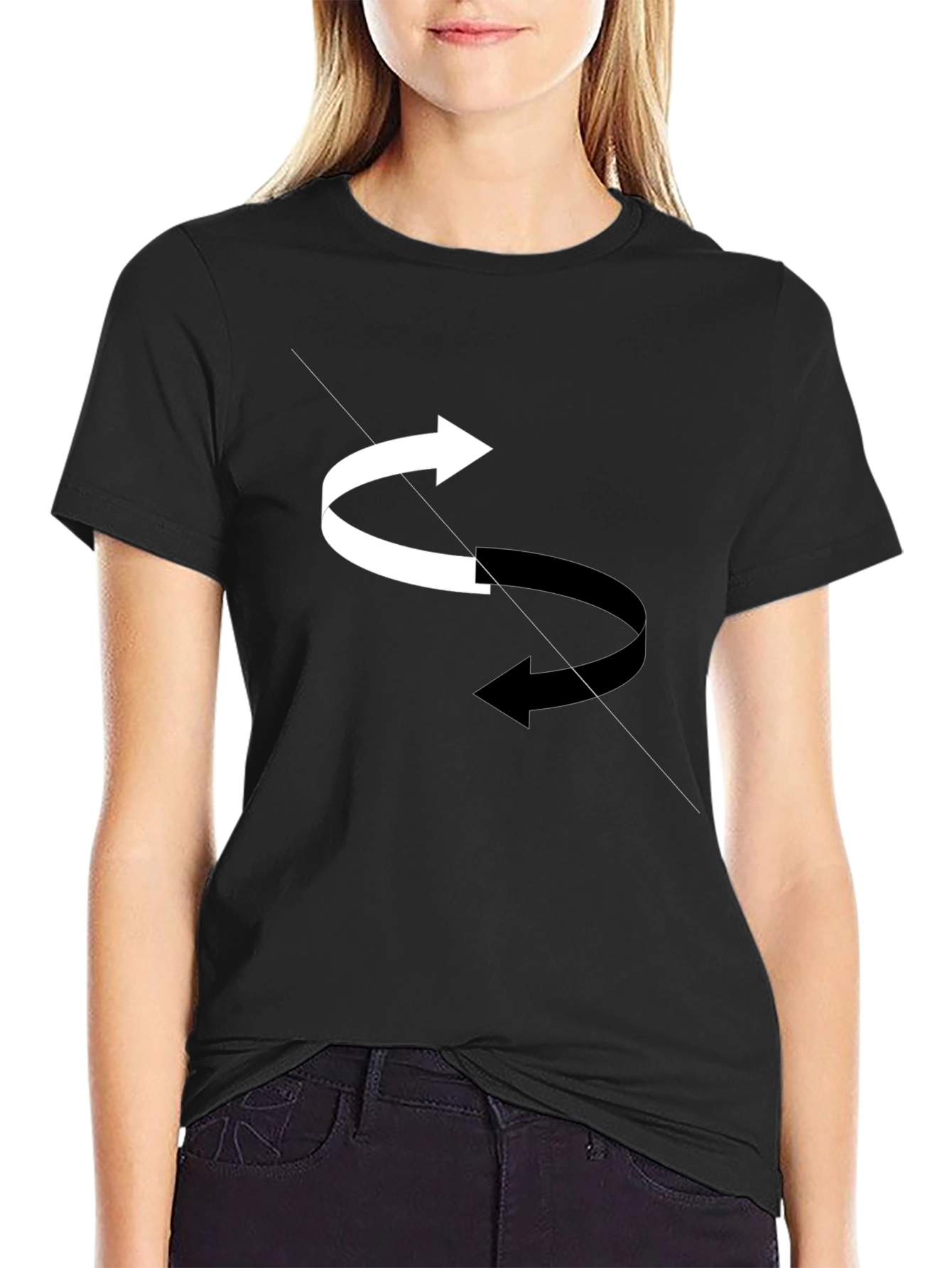 Rotating Arrows Graphic Tee - Black
