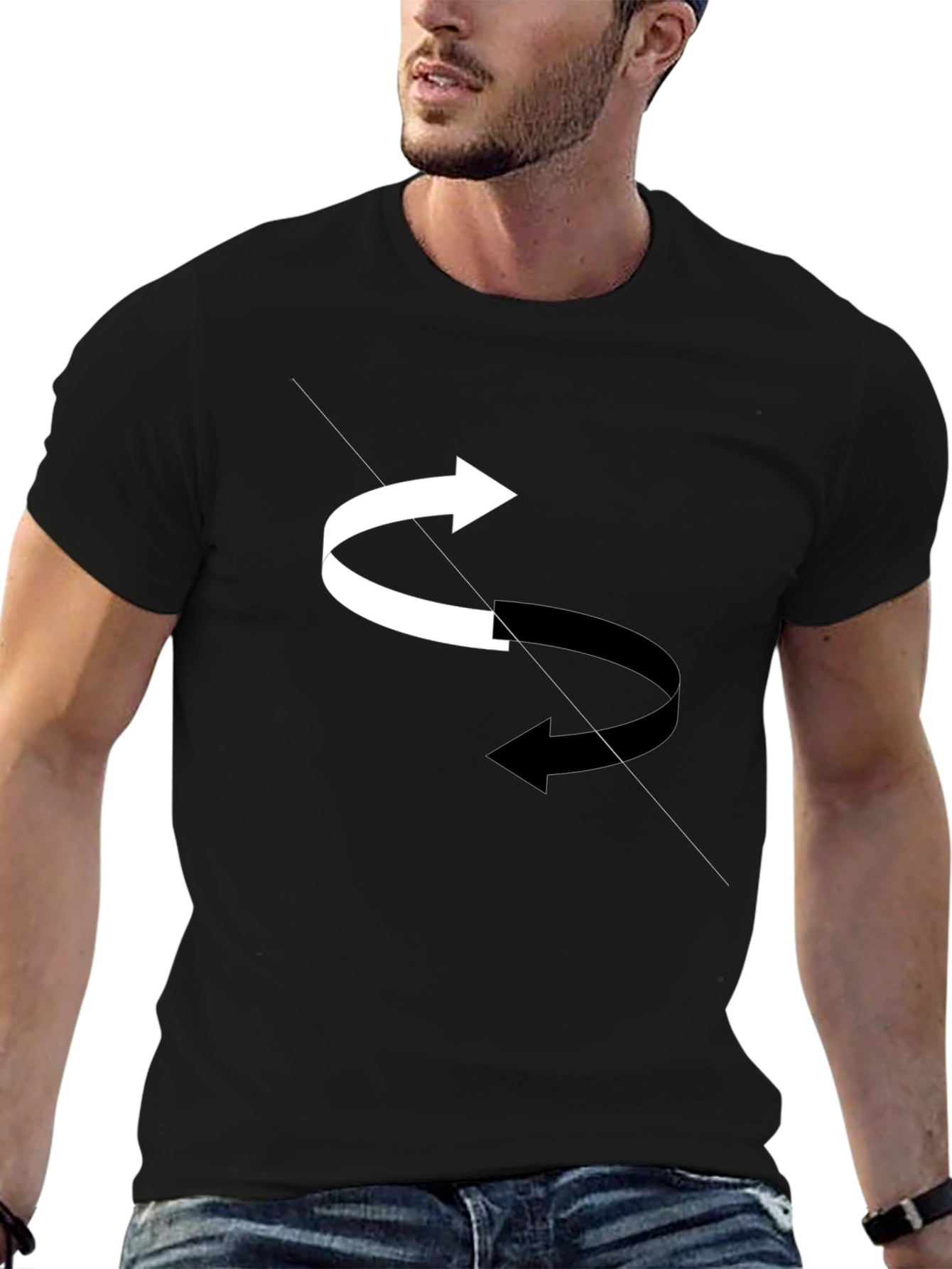 Rotating Arrows Graphic Tee - Black