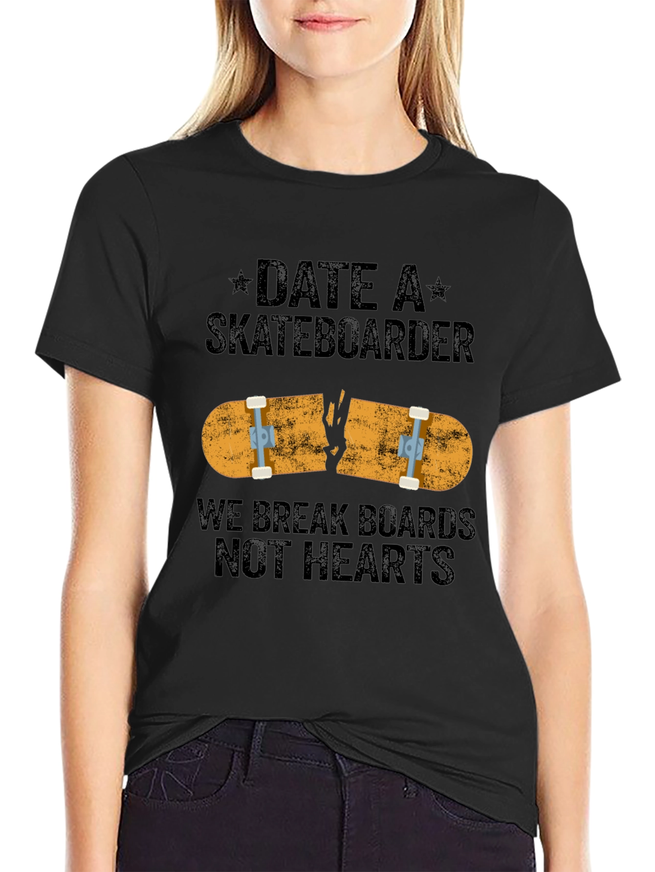 Date A Skateboarder Funny Graphic Tee