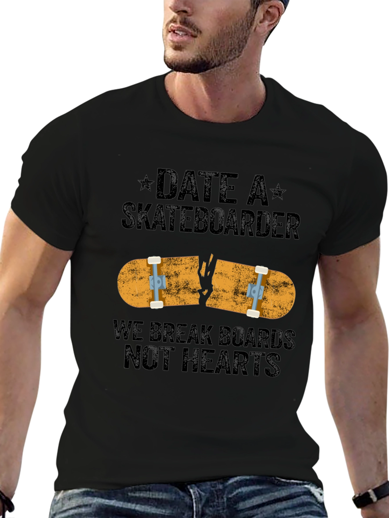 Date A Skateboarder Funny Graphic Tee