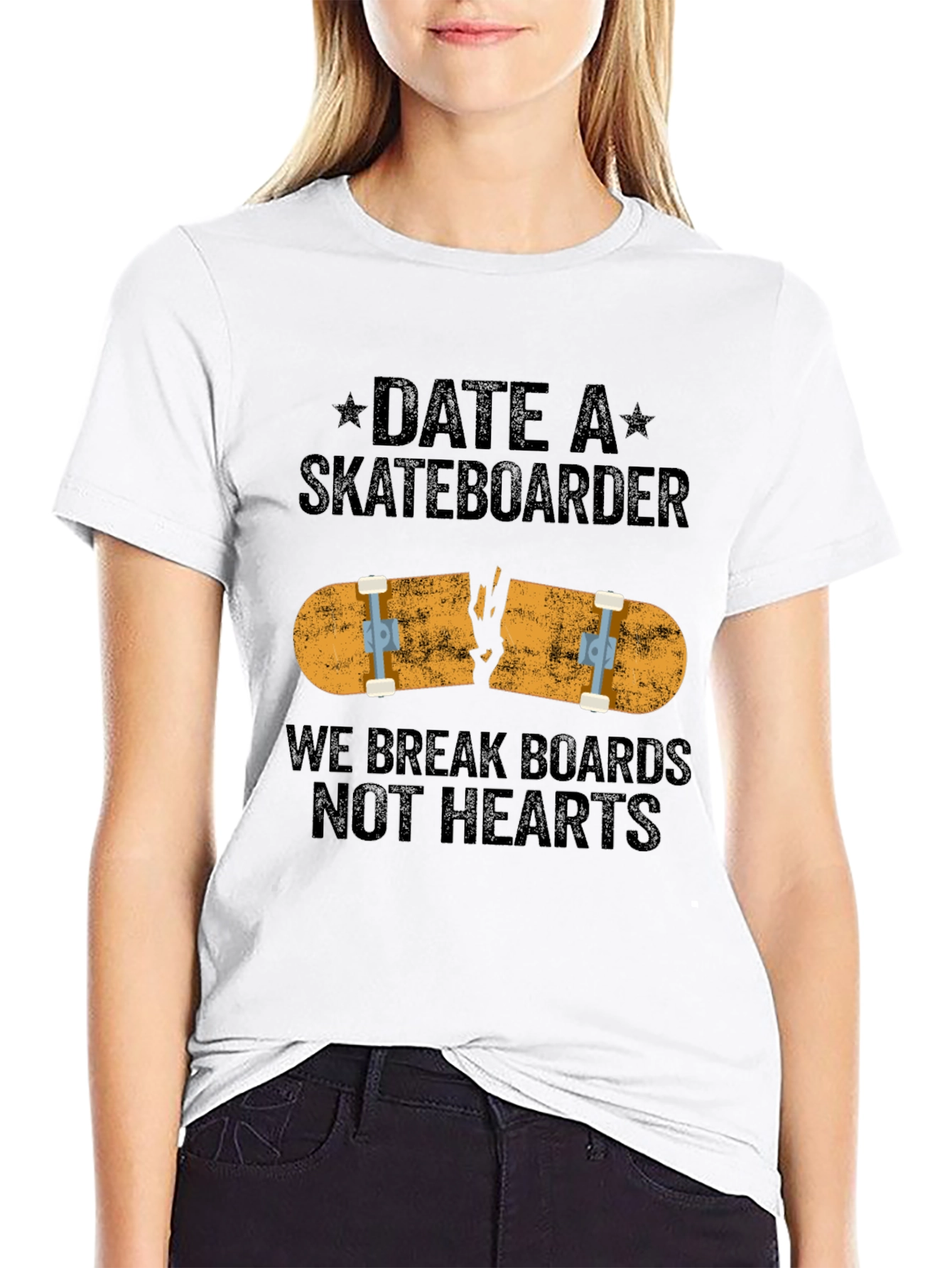 Date A Skateboarder Funny Graphic Tee