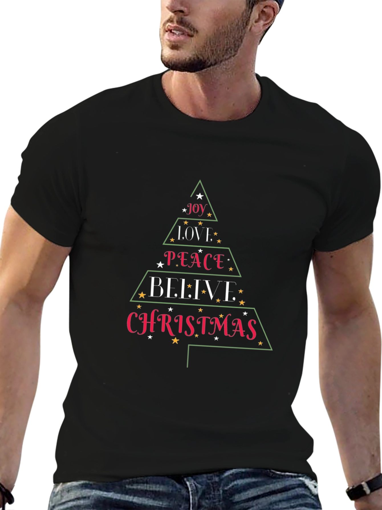 Christmas Tree T-Shirt Holiday Joy Peace Love