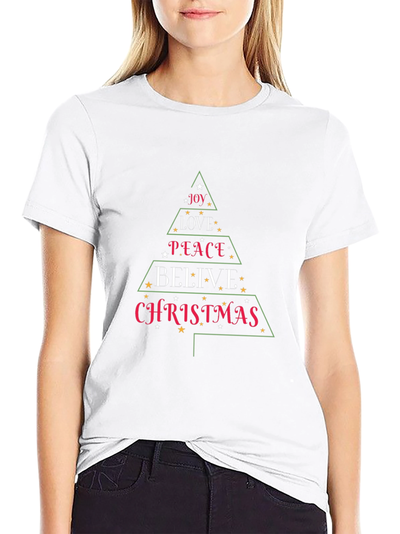 Christmas Tree T-Shirt Holiday Joy Peace Love