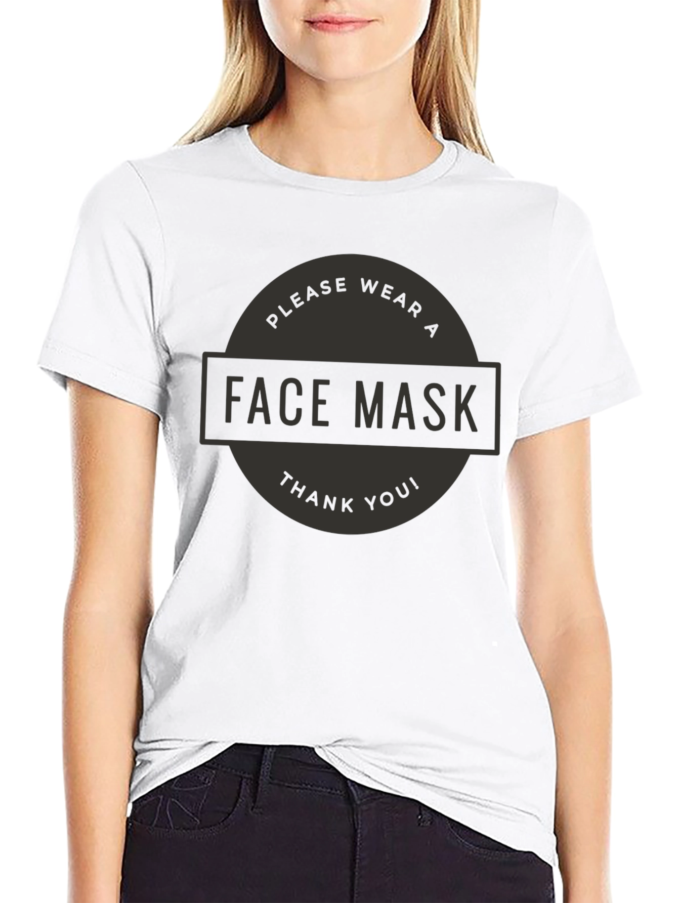 Please Wear A Face Mask T-Shirt - Black