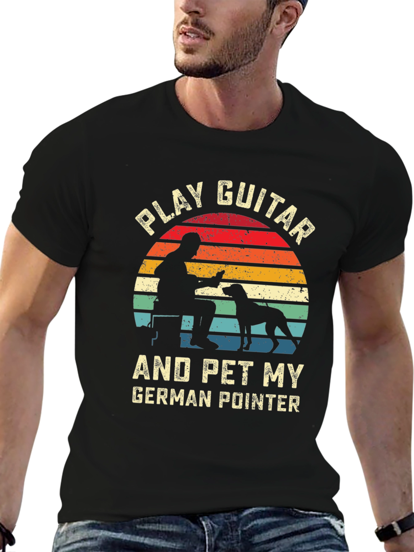 Play Guitar and Pet My German Pointer Graphic Tee