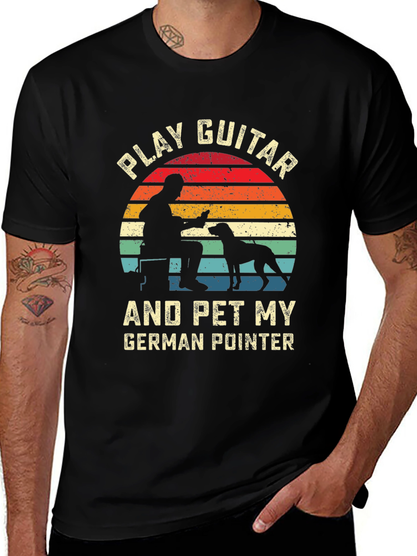 Play Guitar and Pet My German Pointer Graphic Tee