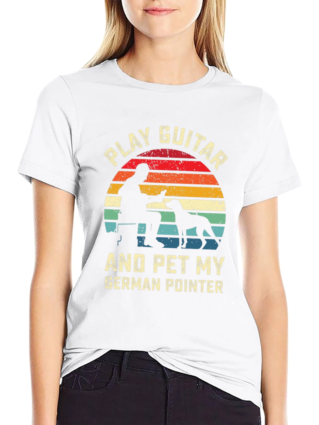 Play Guitar and Pet My German Pointer Graphic Tee
