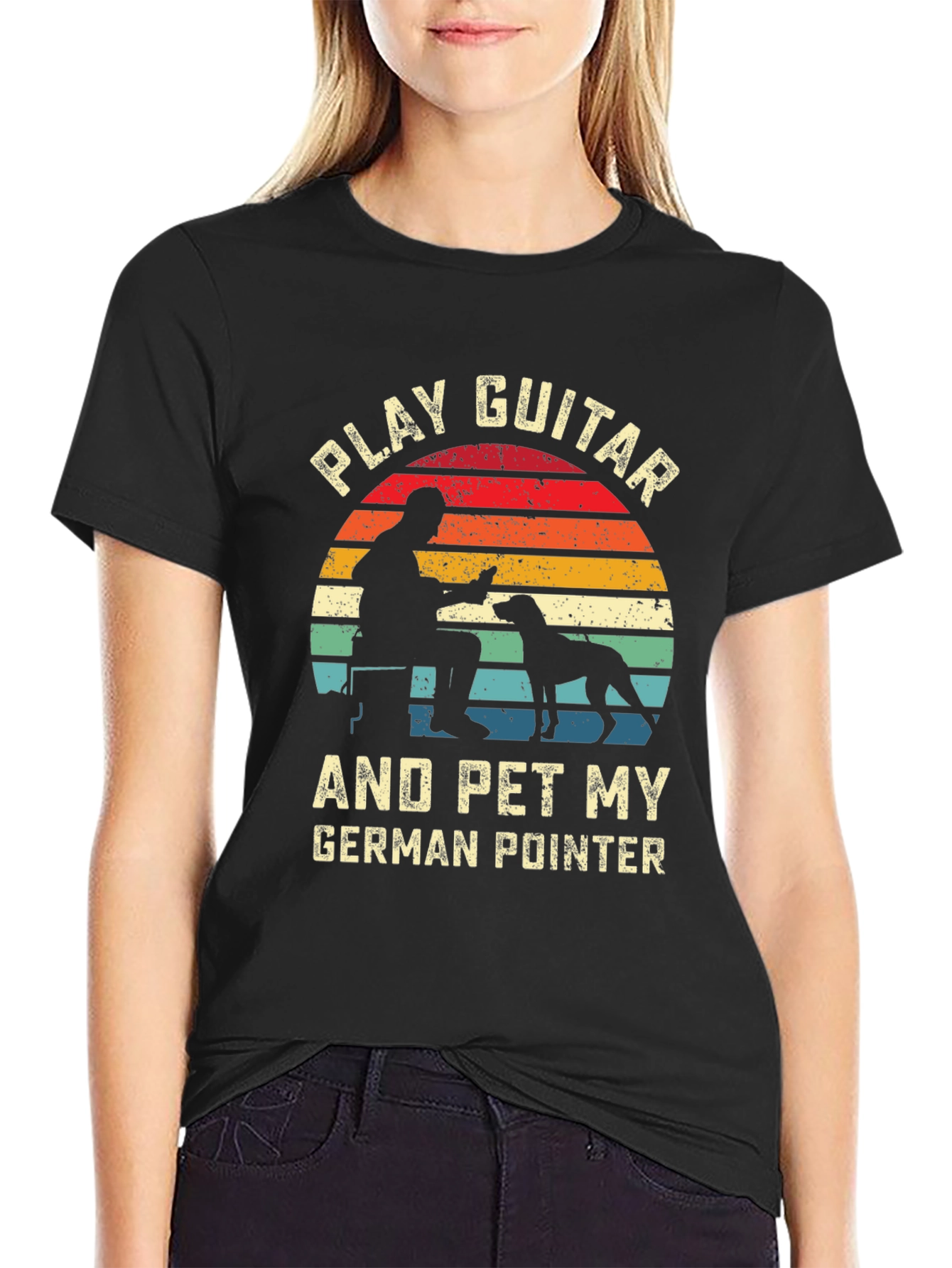 Play Guitar and Pet My German Pointer Graphic Tee