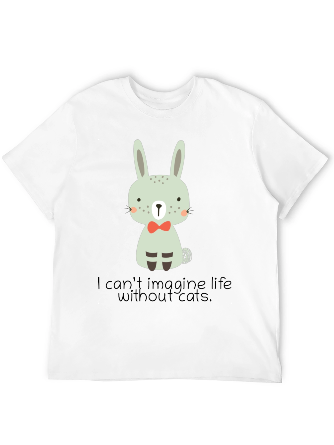Cute Bunny Graphic Black T-Shirt