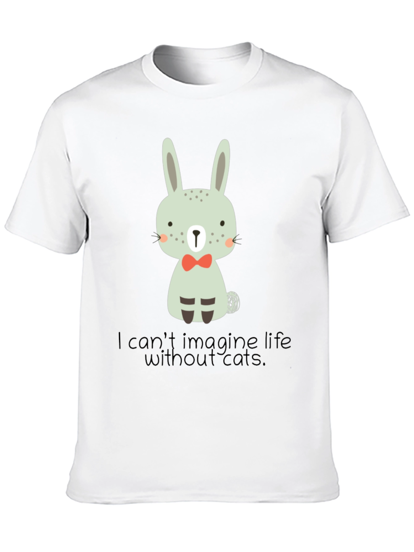 Cute Bunny Graphic Black T-Shirt