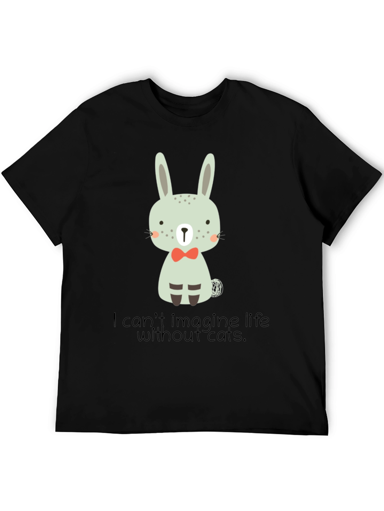 Cute Bunny Graphic Black T-Shirt