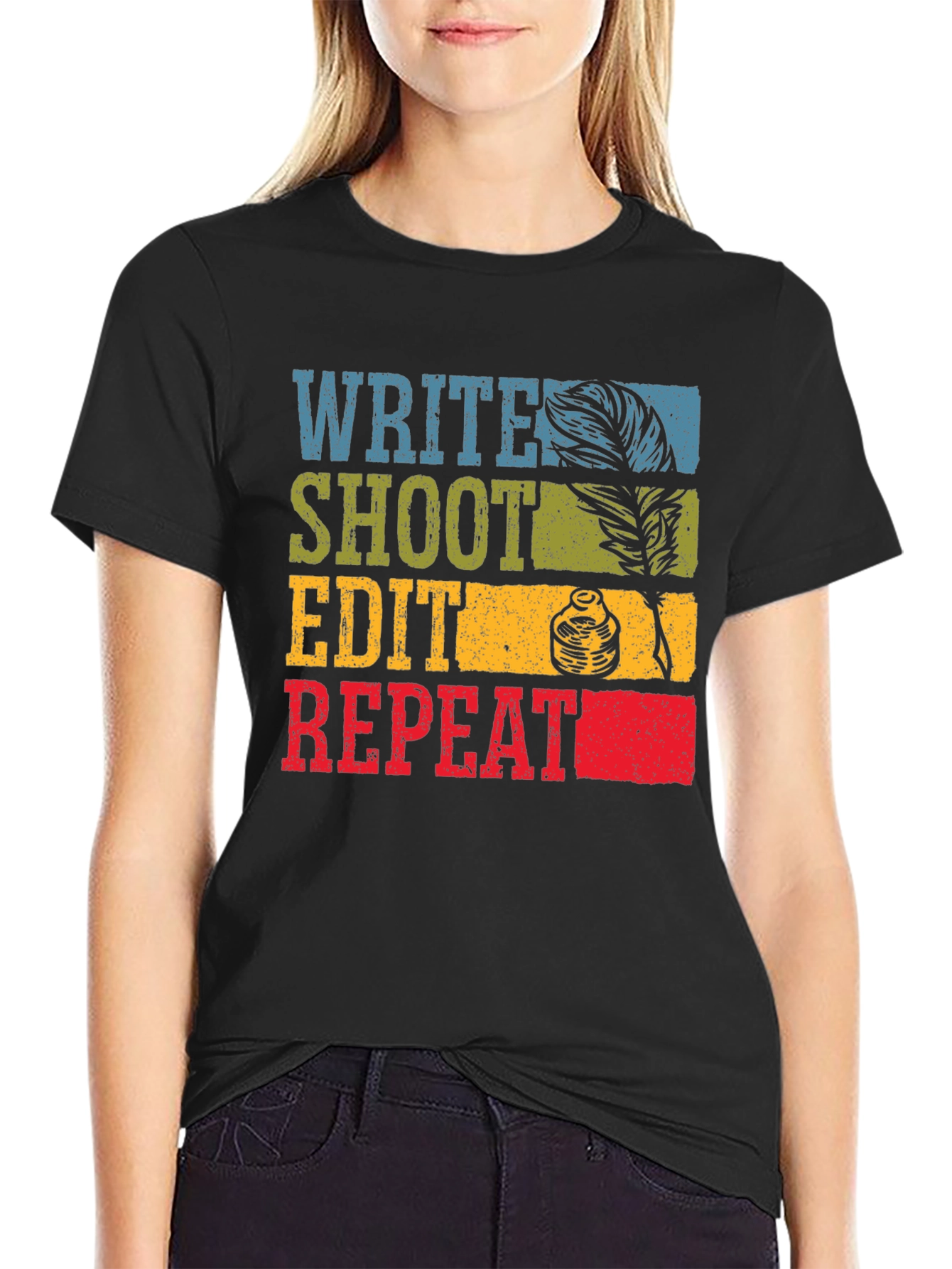 Write Shoot Edit Repeat Graphic Tee