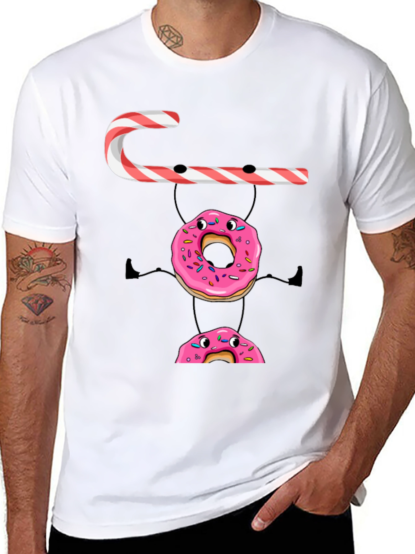 Candy Cane Donut Stack T-Shirt