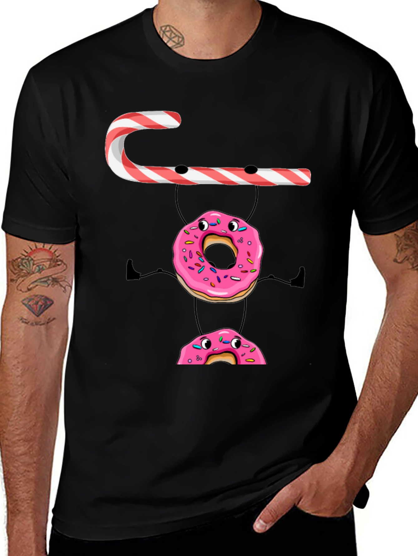 Candy Cane Donut Stack T-Shirt