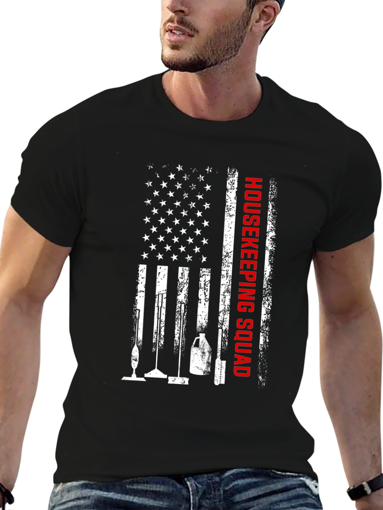 Housekeeping Squad American Flag T-Shirt