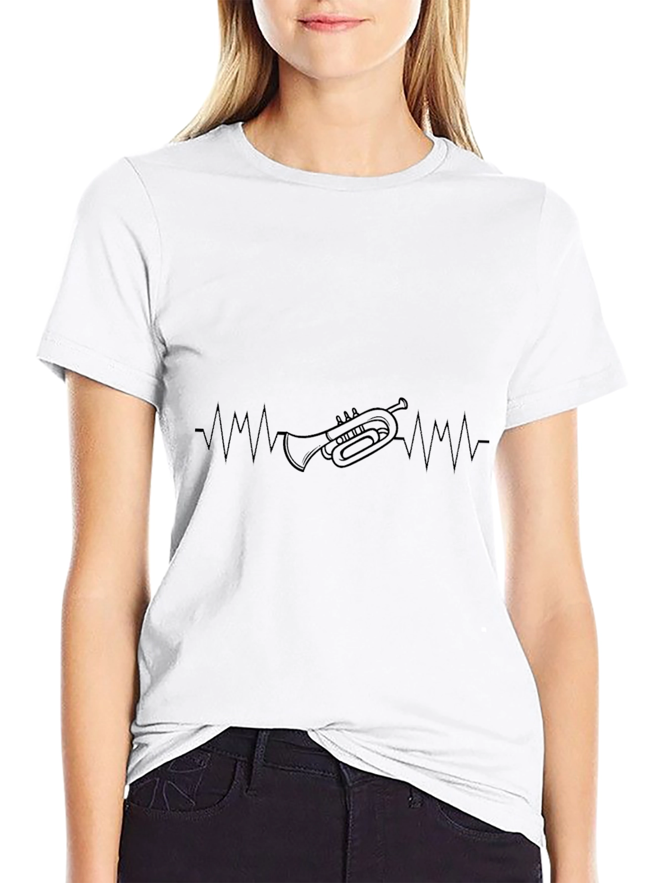 Trumpet Heartbeat Black T-Shirt